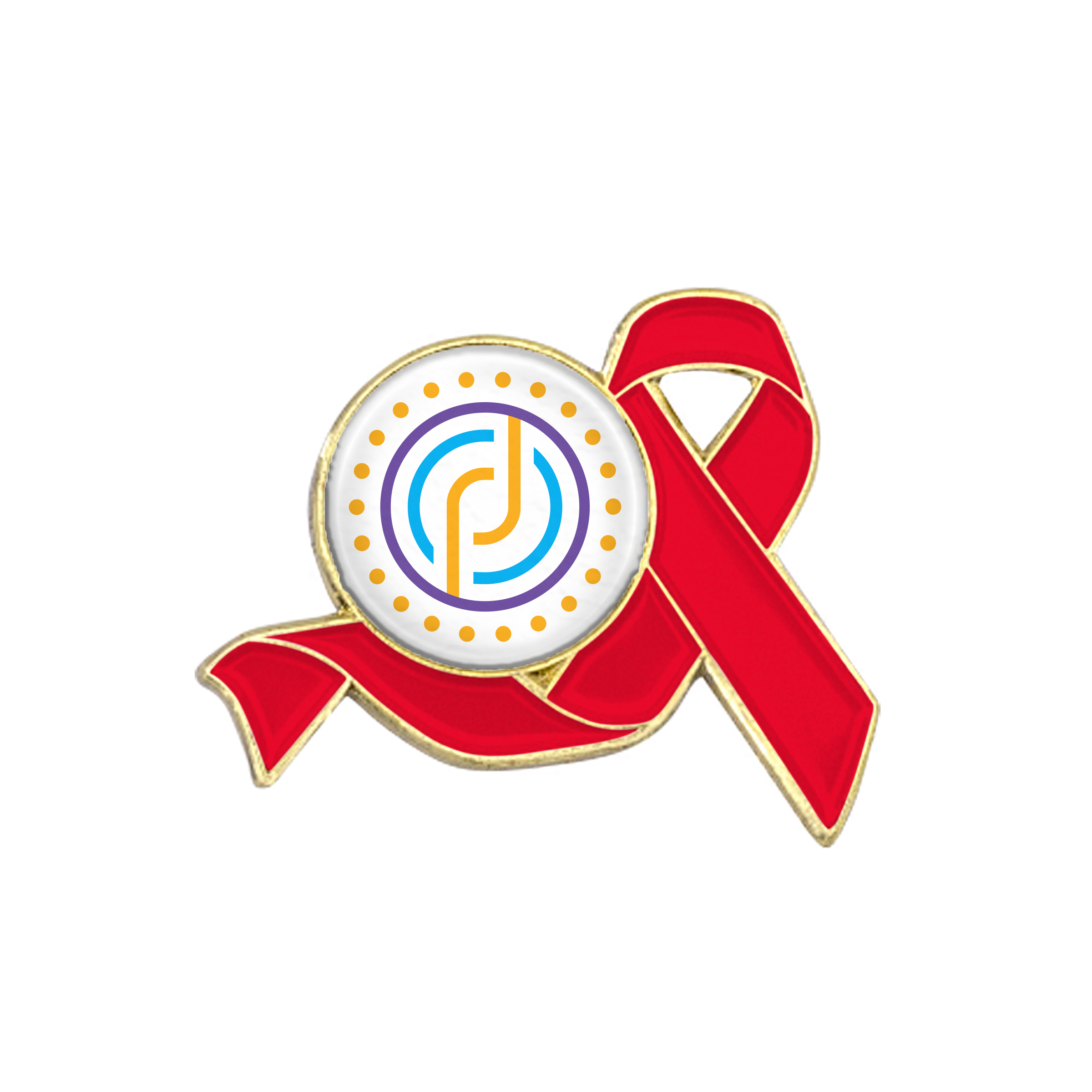 Awareness Ribbon Lapel Pins w/ Custom Logo 2
