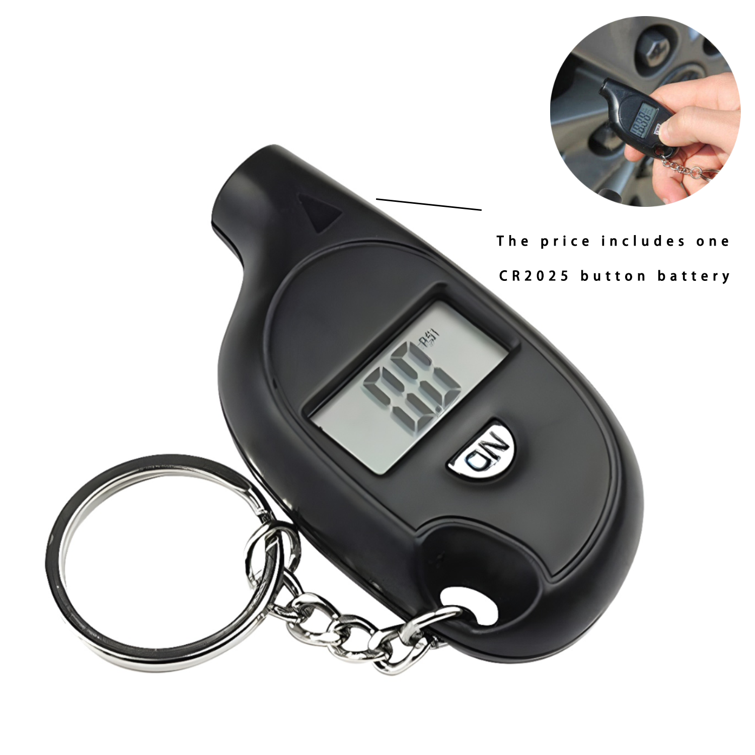 Mini Digital Tire Pressure Gauge Keychain 8