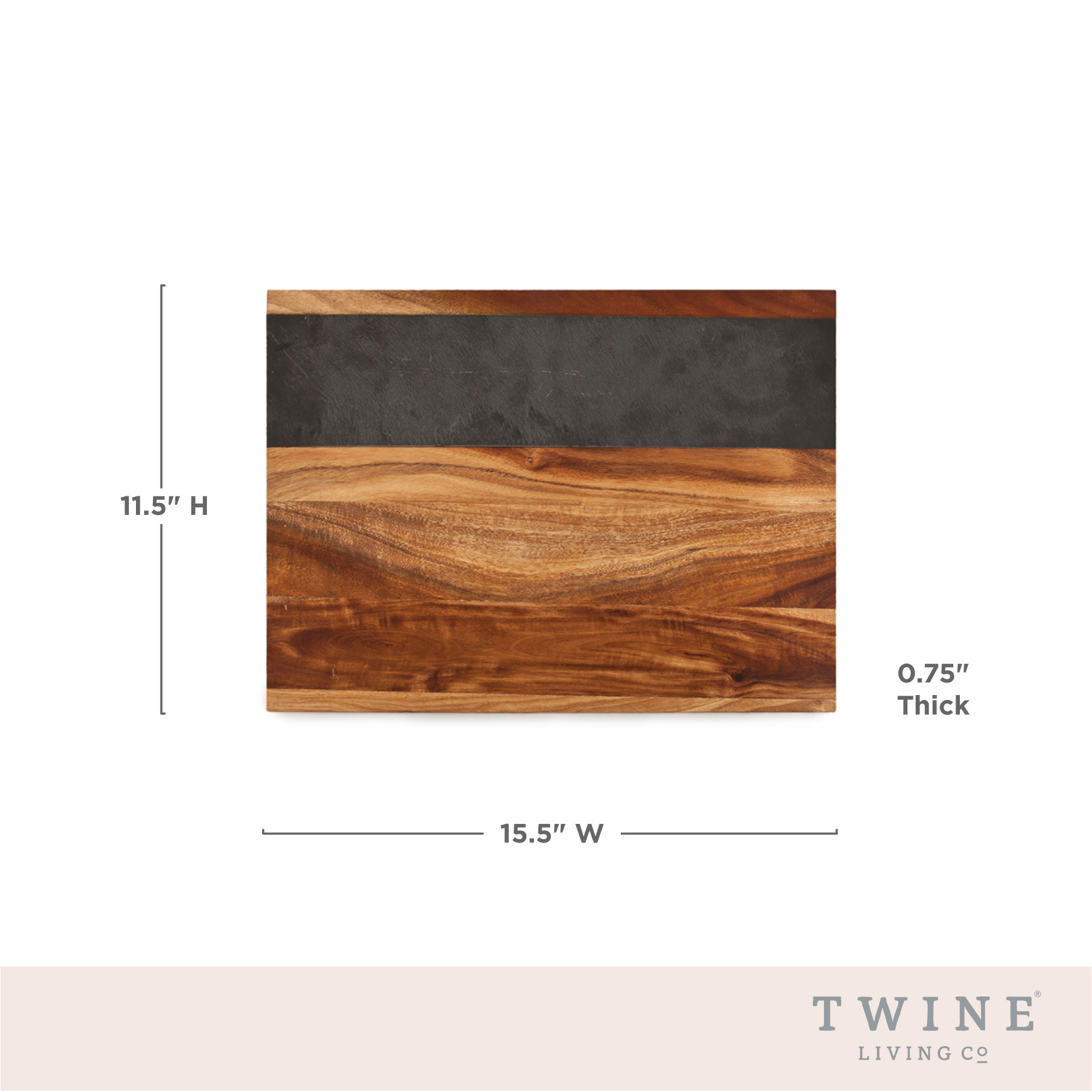 Twine Living® Wood and Slate Serving Board 2