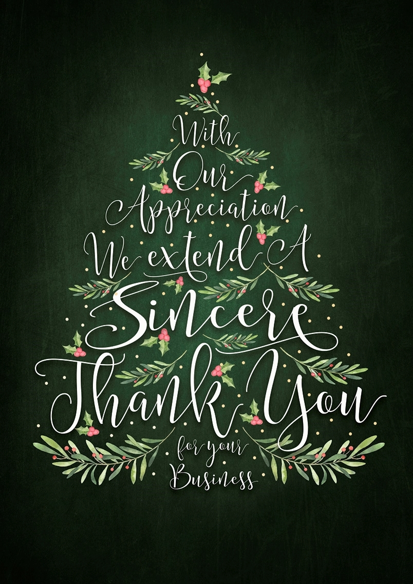 Evergreen Thanks Holiday Cards 1