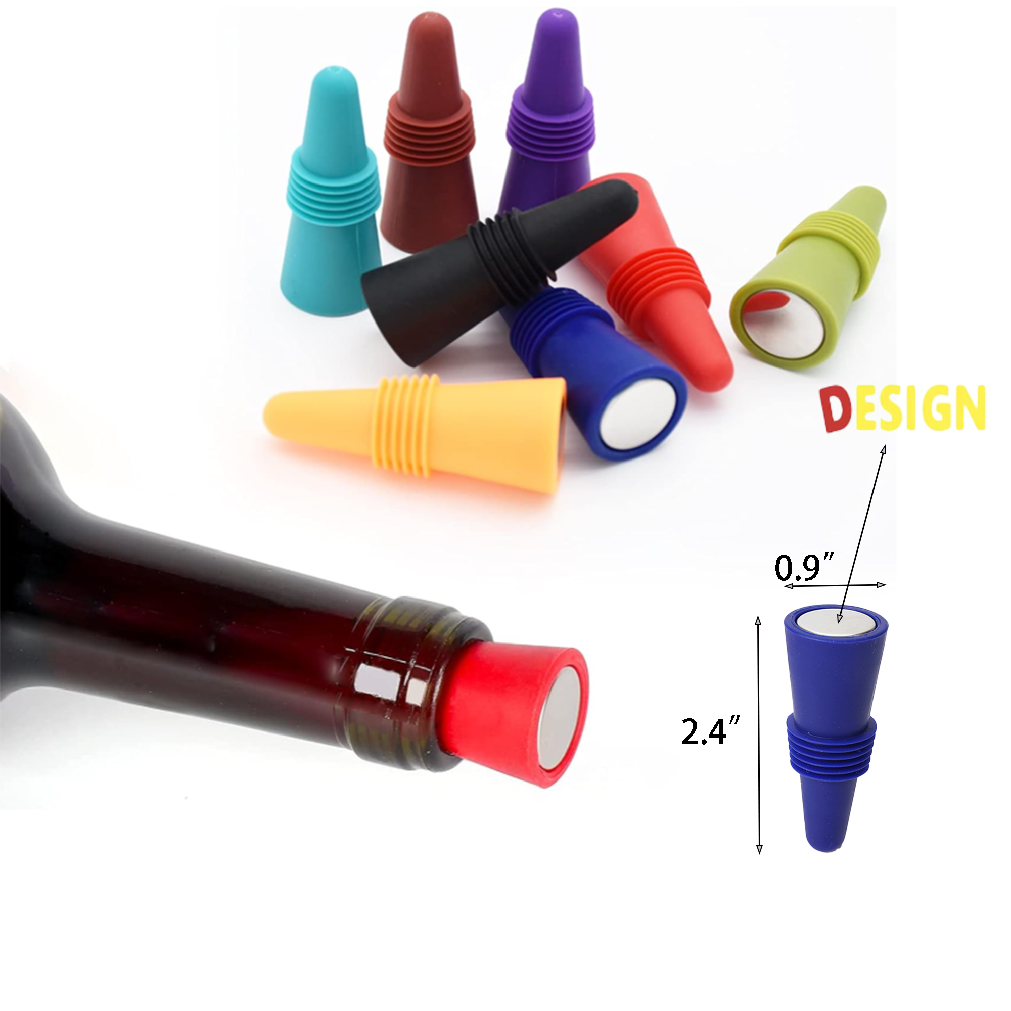 Conical Silicone Wine Bottle Stopper 3