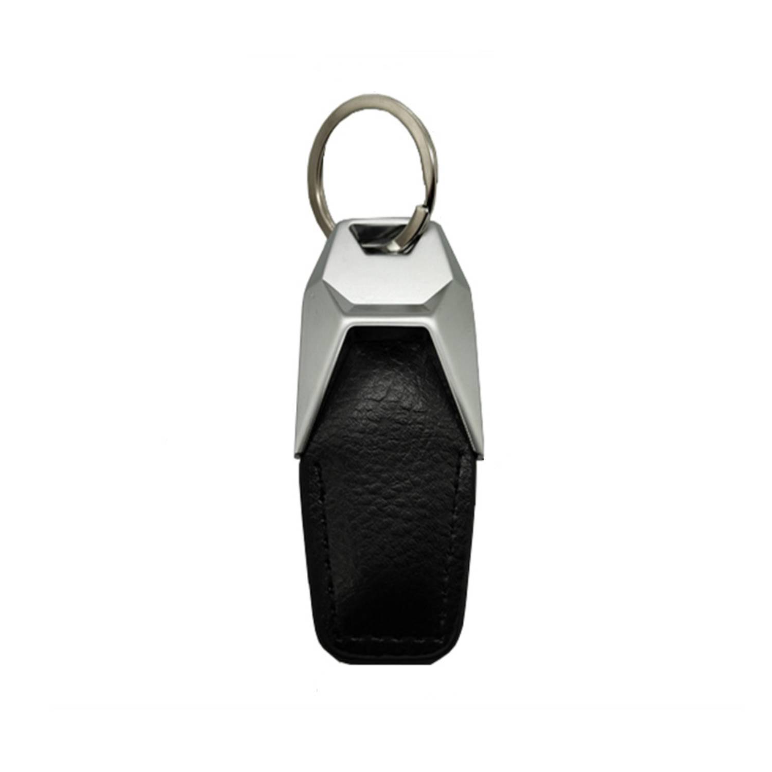 Silver Metal Keyring with PU Leather 2