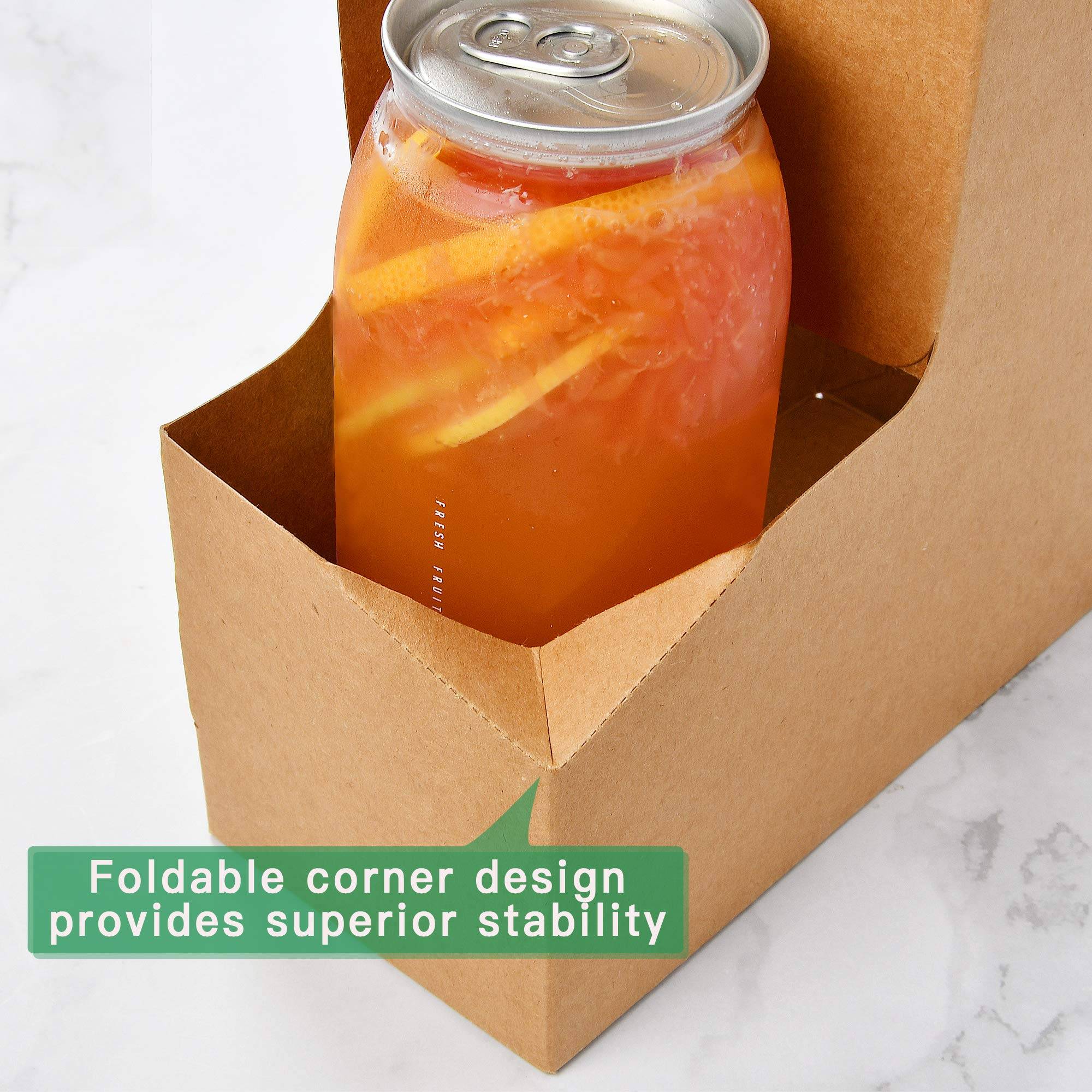 2/4/6 Kraft Paperboard Cup Holder Drink Carrier With Handle 7