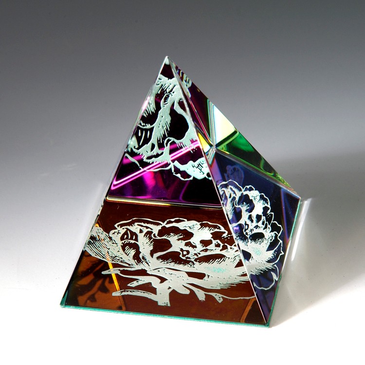 2-1/8" Rainbow Colored Pyramid Paperweight_D006AF 5