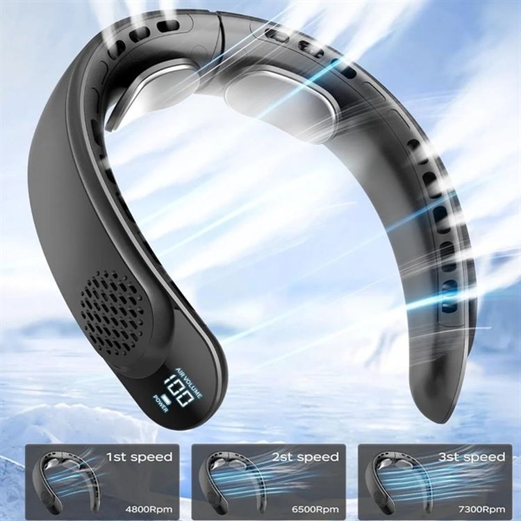 Digital Display Bladeless Neck Cooling Fan 3