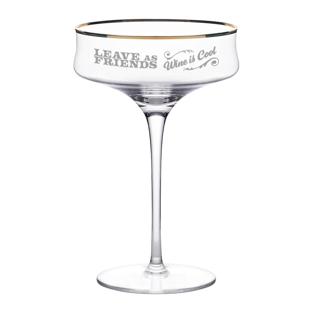 12oz. Gold Rimmed Martini Coupe Glass 3