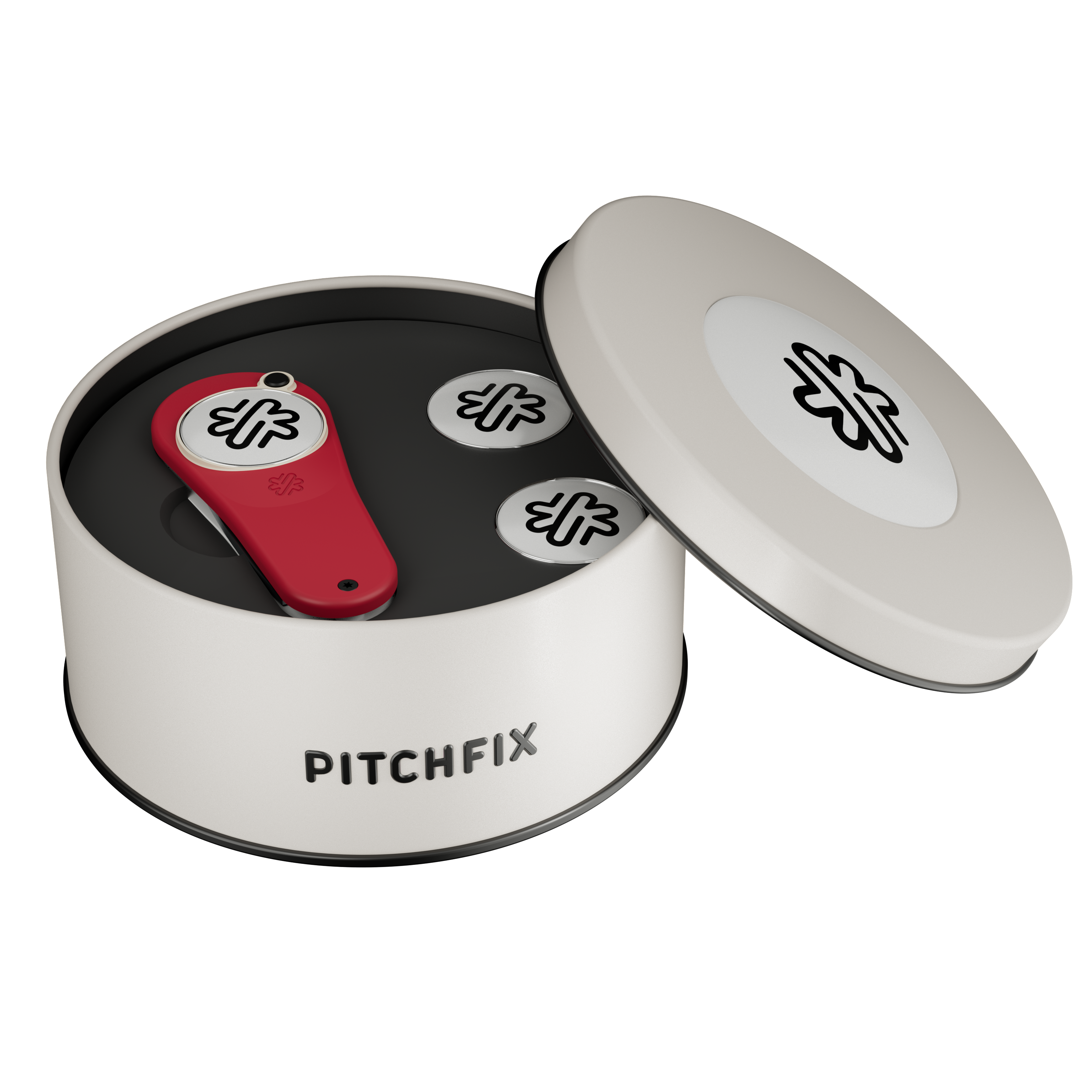 Pitchfix Original Golf Divot Tool in Round Tin with Two Extra Ball Markers 5