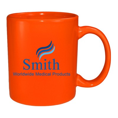 11 oz vitrified coffee mug - california orange 1