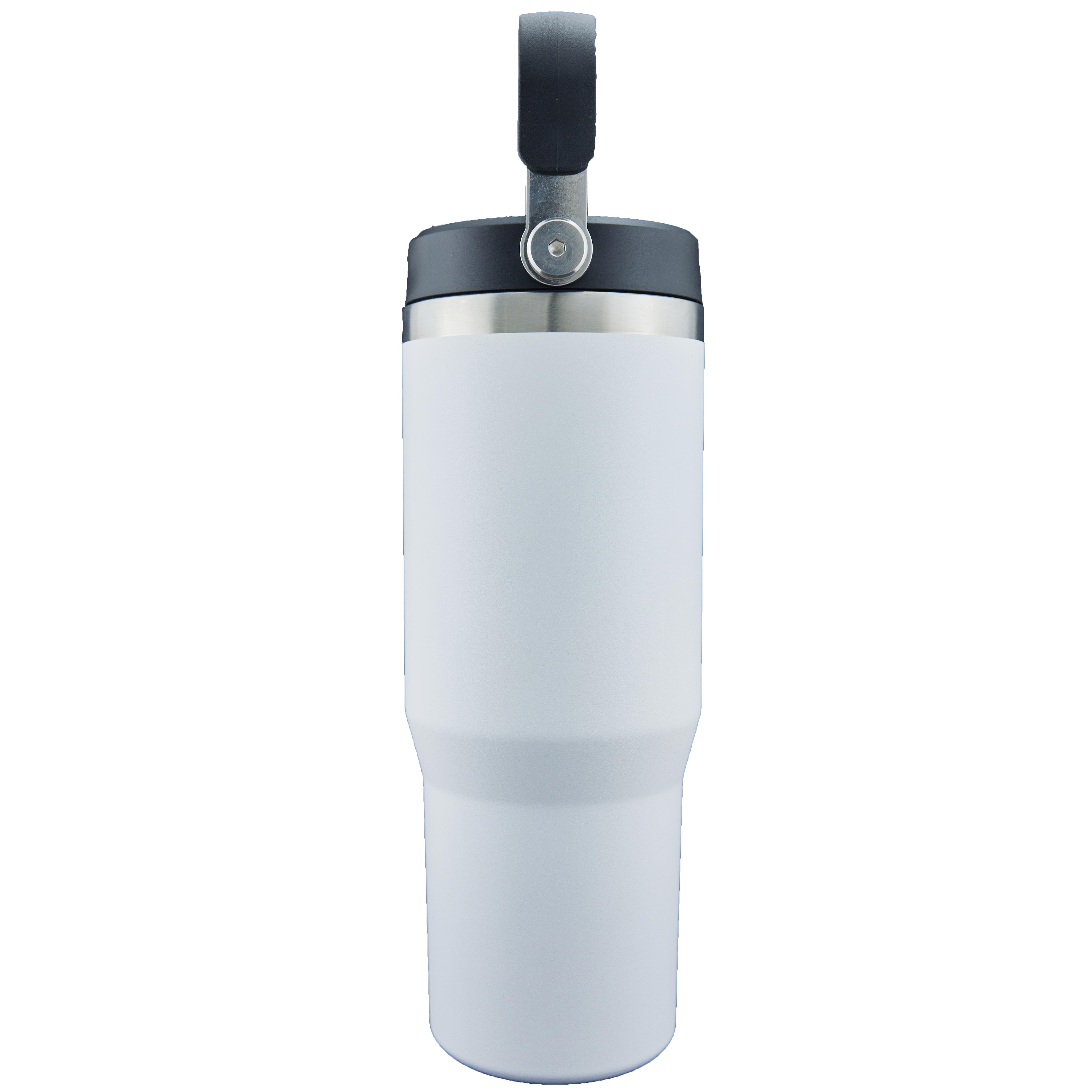 Scenesetter 30 Oz. Double Wall Vacuum Insulated Thermos w/Sip Straw and Carrying Handle White 4