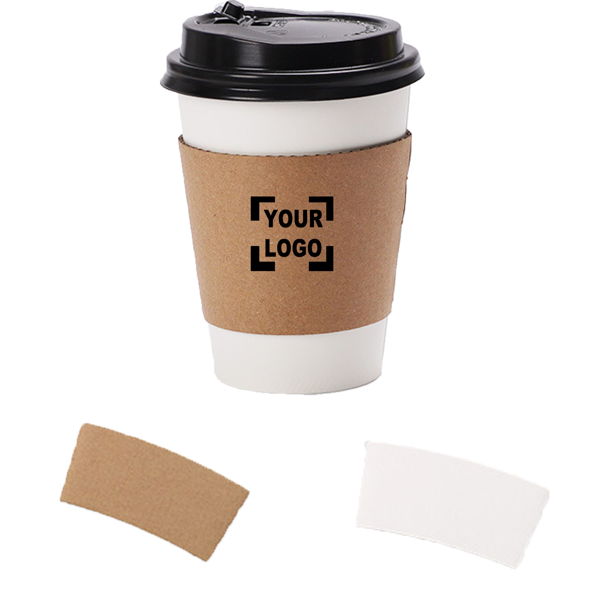 Custom Kraft Paper Cup Sleeve Holder 4