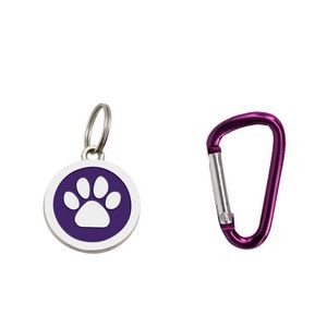 Reliable Round Paw Shaped Dog ID Tag With Carabiner 18
