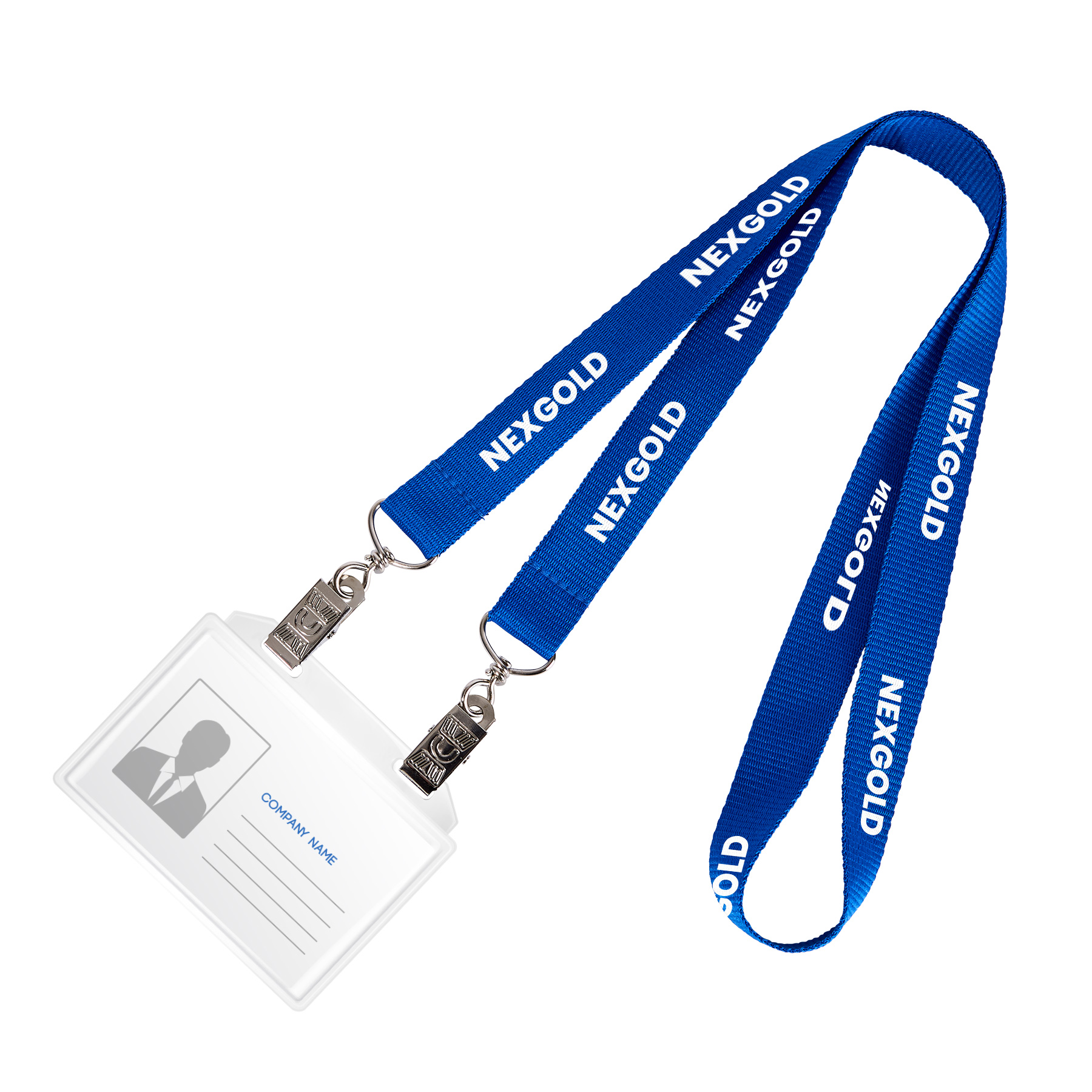 3/4" Custom Open Ended Polyester Lanyard W/ Dual Attachments 1