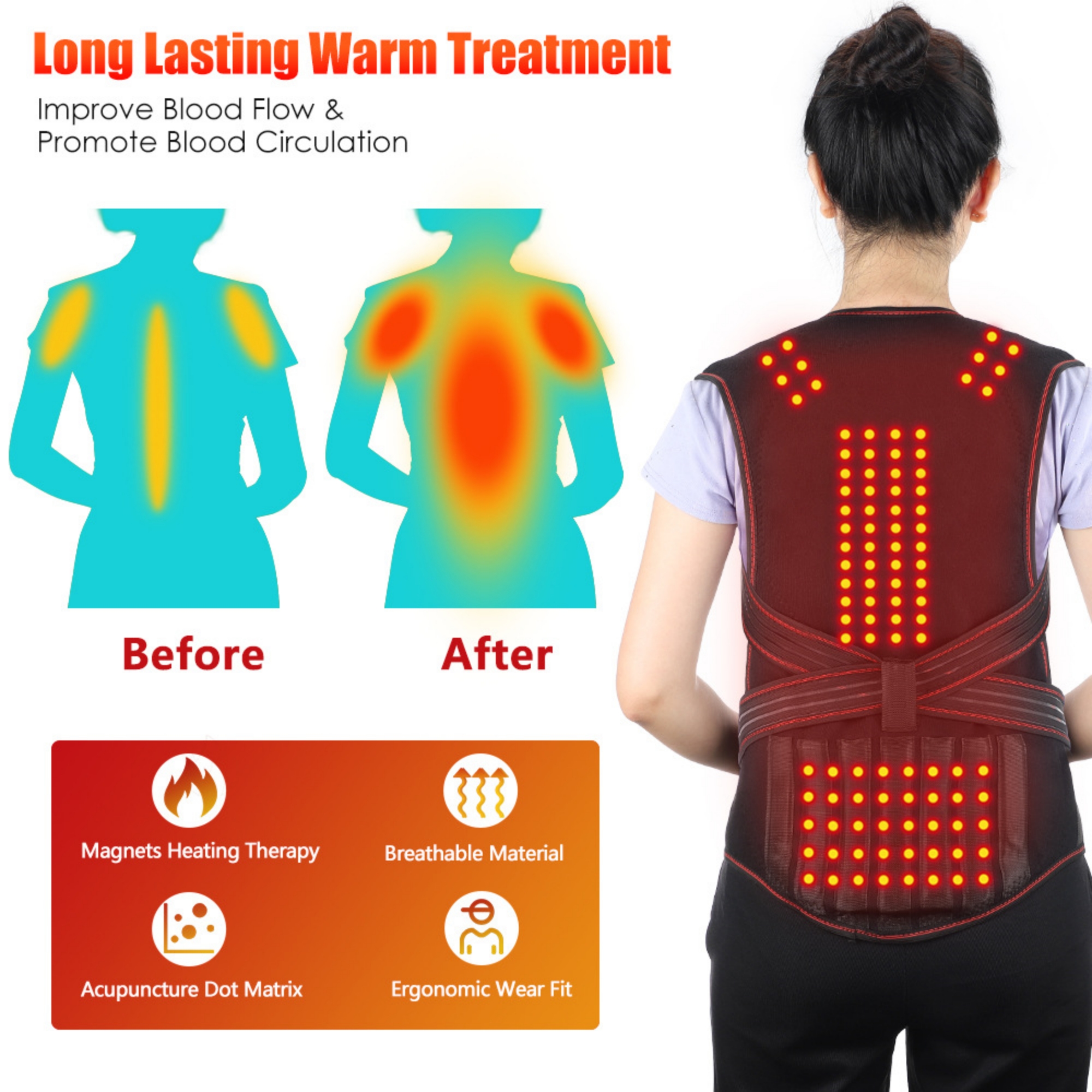 Self-Heating Physical Therapy Back Brace 4