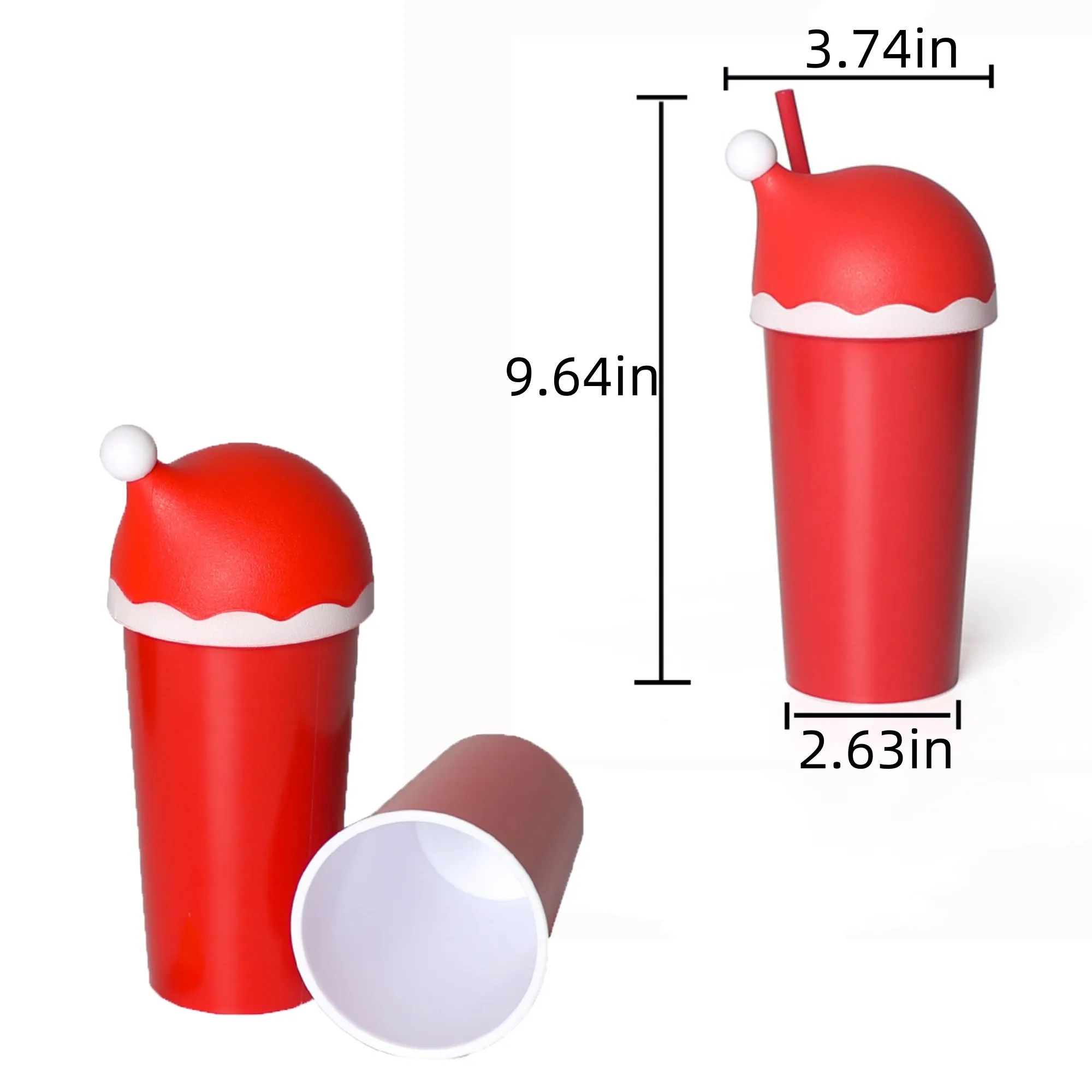 Customized Christmas hat plastic cup 5