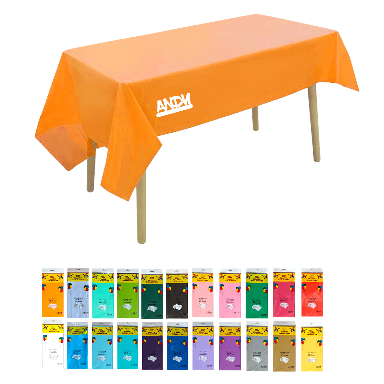 Single Piece Pack of One-Time Use Plastic Tablecloth 7