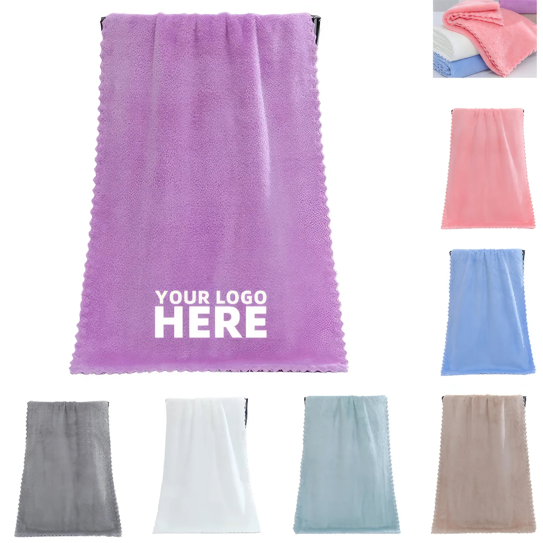 Plain Coral Velvet Washcloth 2