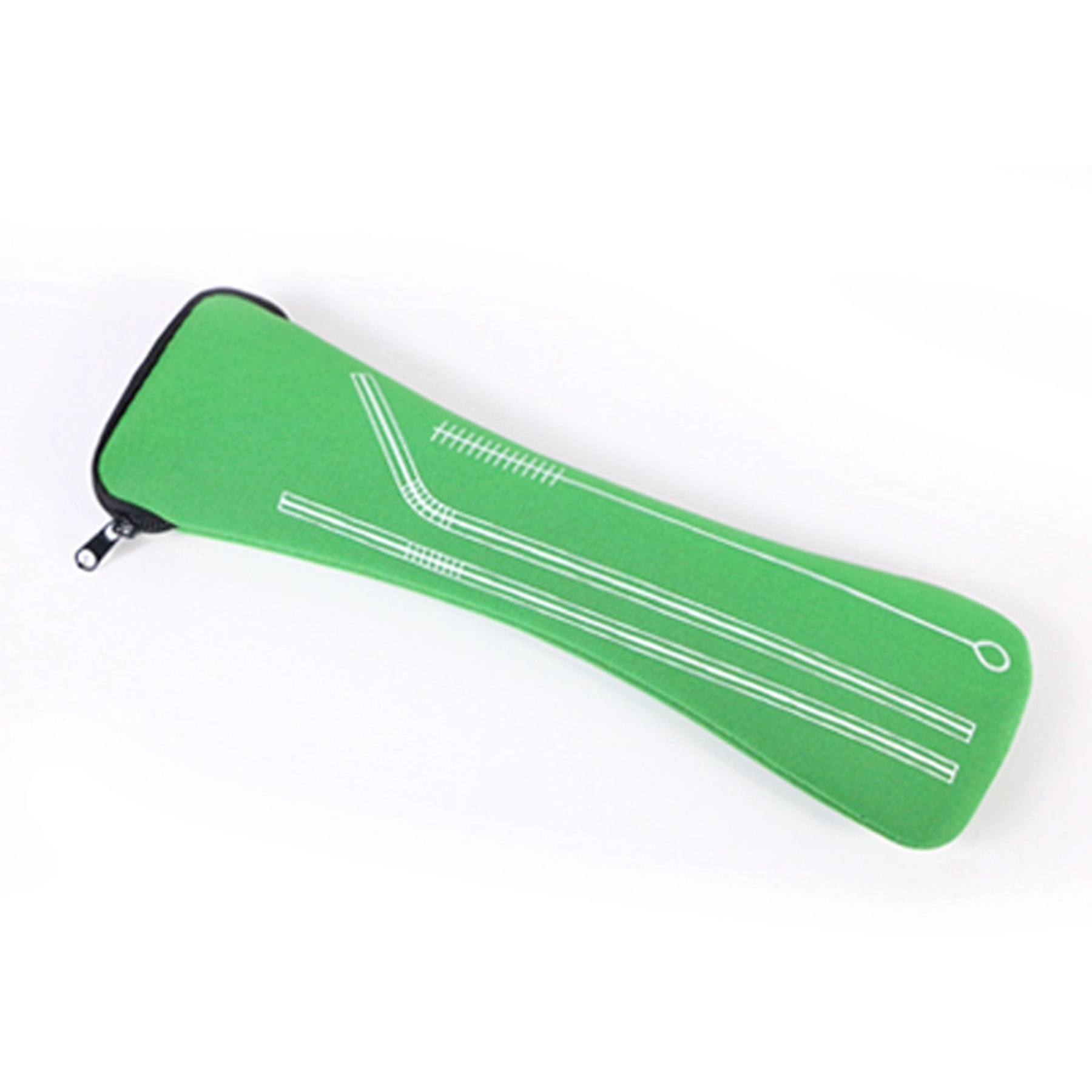 Stainless Steel Bent Straw with Cleaner in Neoprene Bag 10