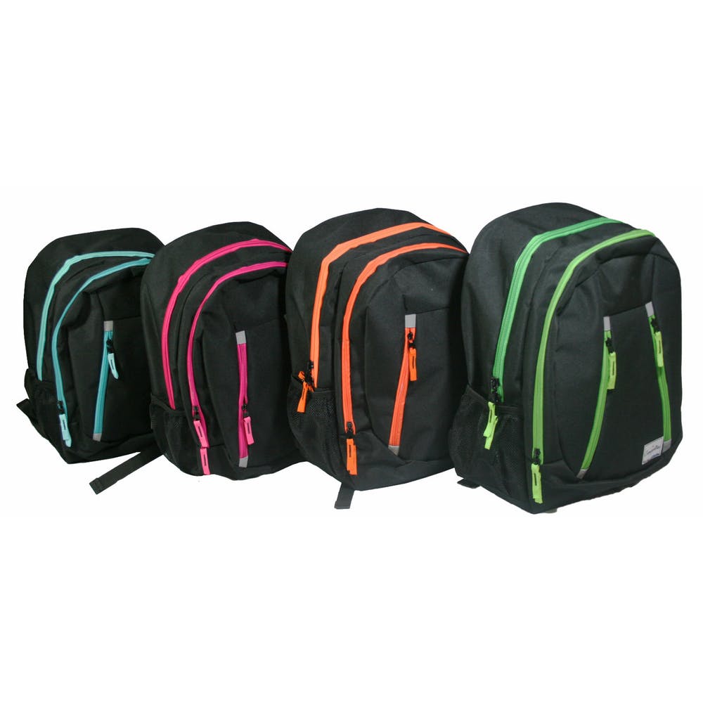 18" Metro Backpacks - Black with 4 Trim Colors 1