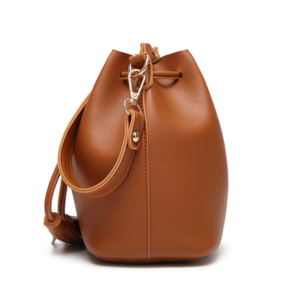 Leather tote bucket bag for women 4
