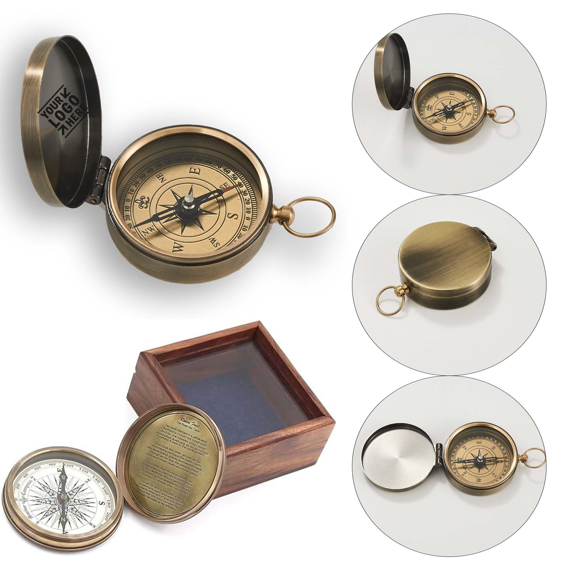Famous Scripture Quote Engraved Baptism Gift Antique Nautical Vintage Directional Magnetic Compass 2