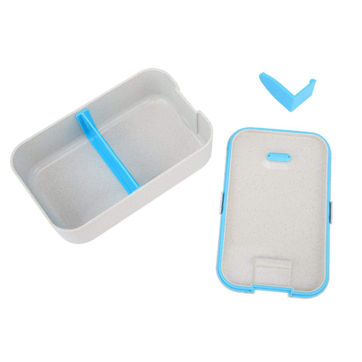 Wheat Straw Lunch Box W/ Divider and Detachable Phone Stand 1