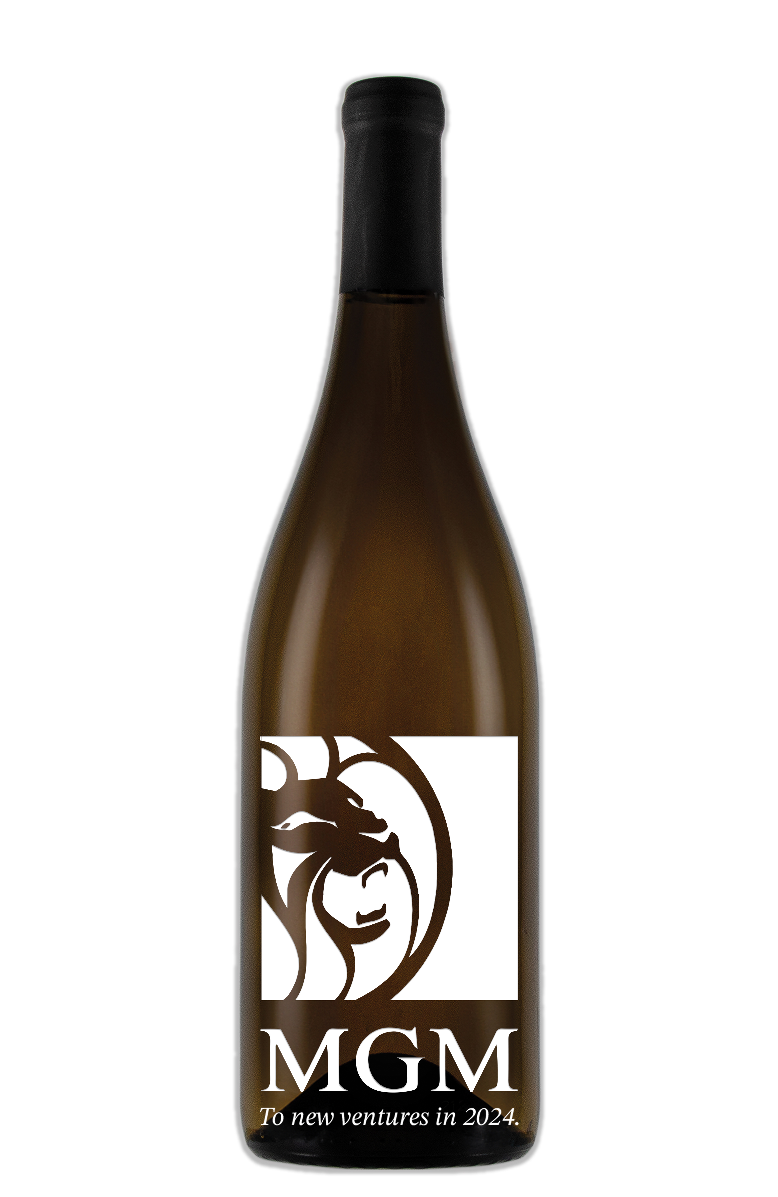 Etched Chardonnay White Wine Bottle 1