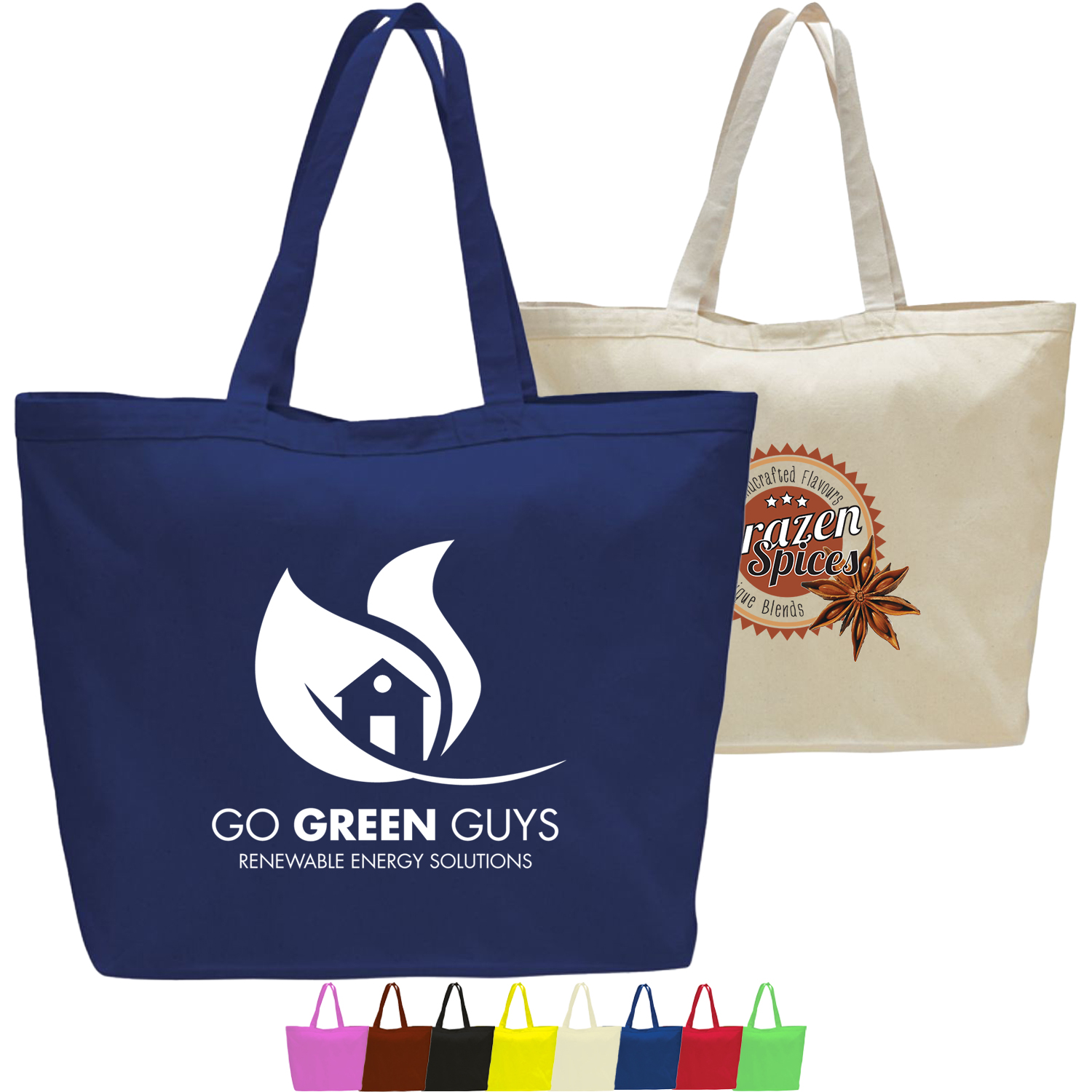12 oz. Cotton Canvas Big Tote with Velcro Closure USA Decorated (23" x 17") 1