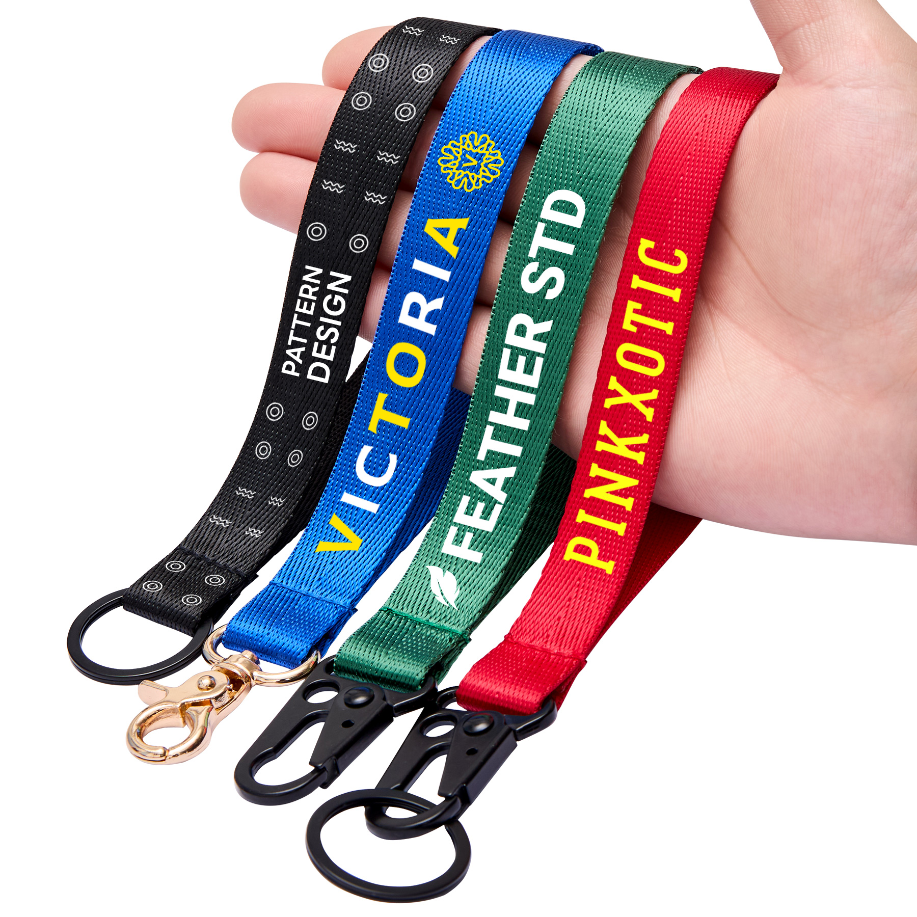 1'' Nylon Custom Printed Wristlet Keychain Lanyards 1