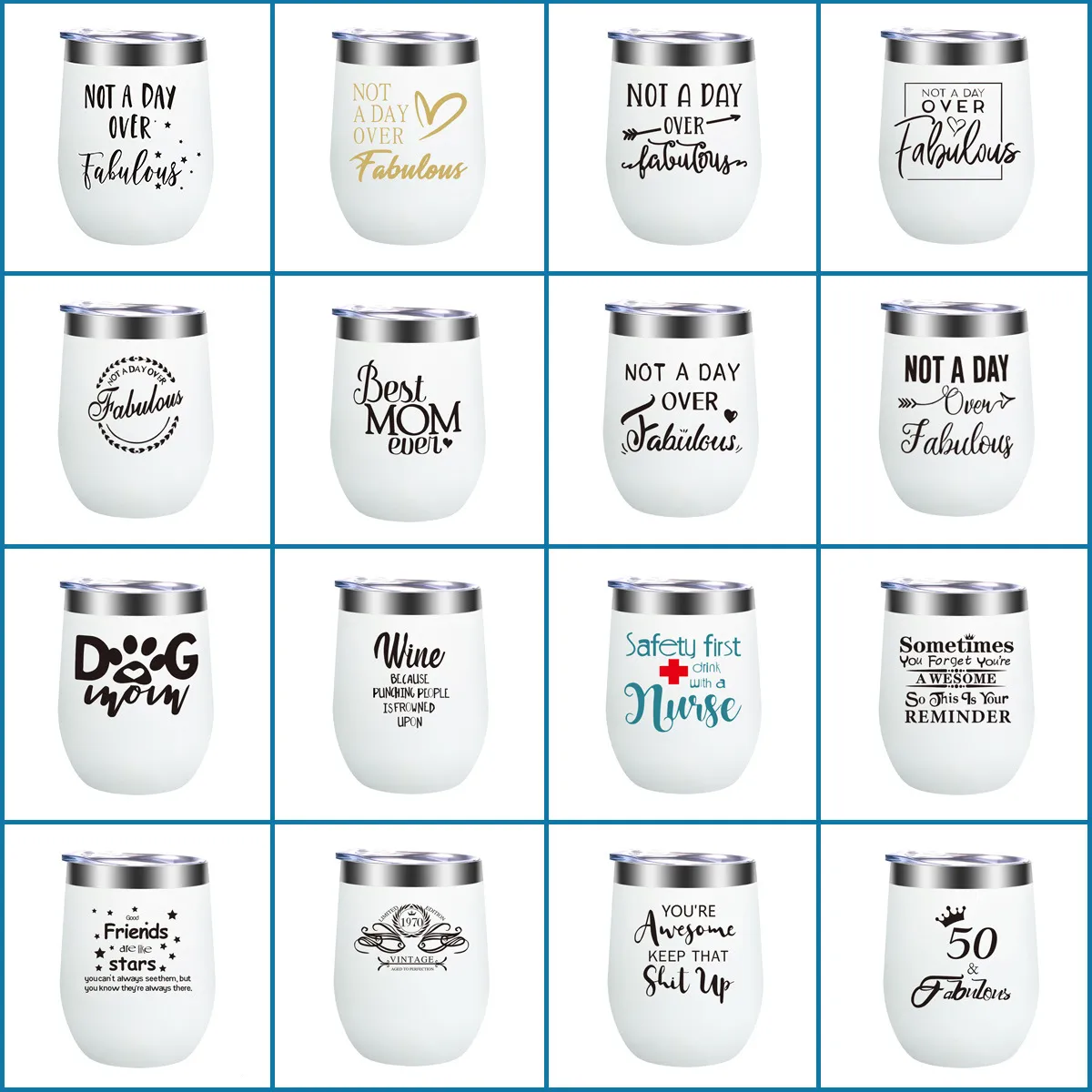 12 Oz Double Wall Vacuum Stainless Steel Travel Mugs 13