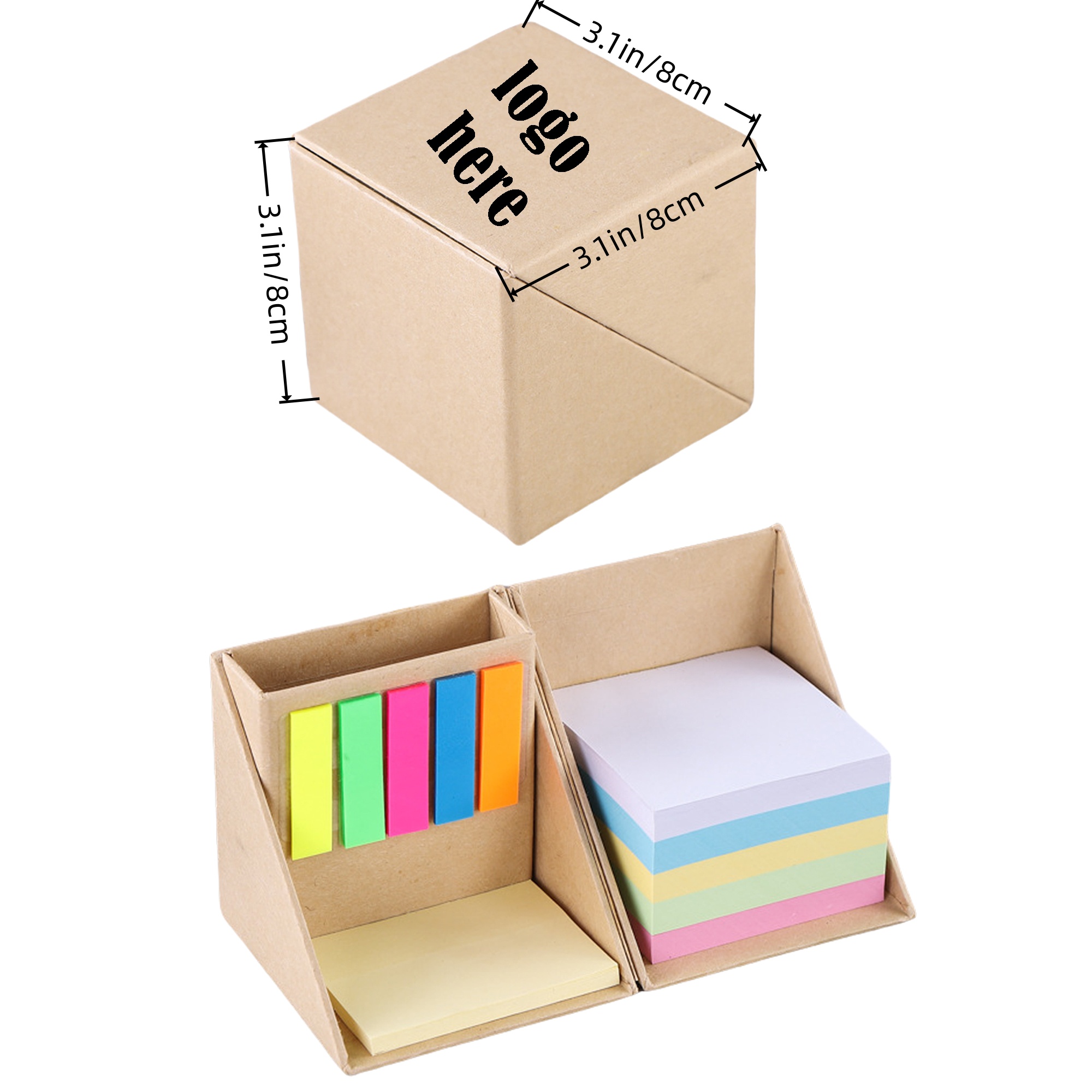 Multicolor Sticky Note Set with Pen Holder MOQ50 1
