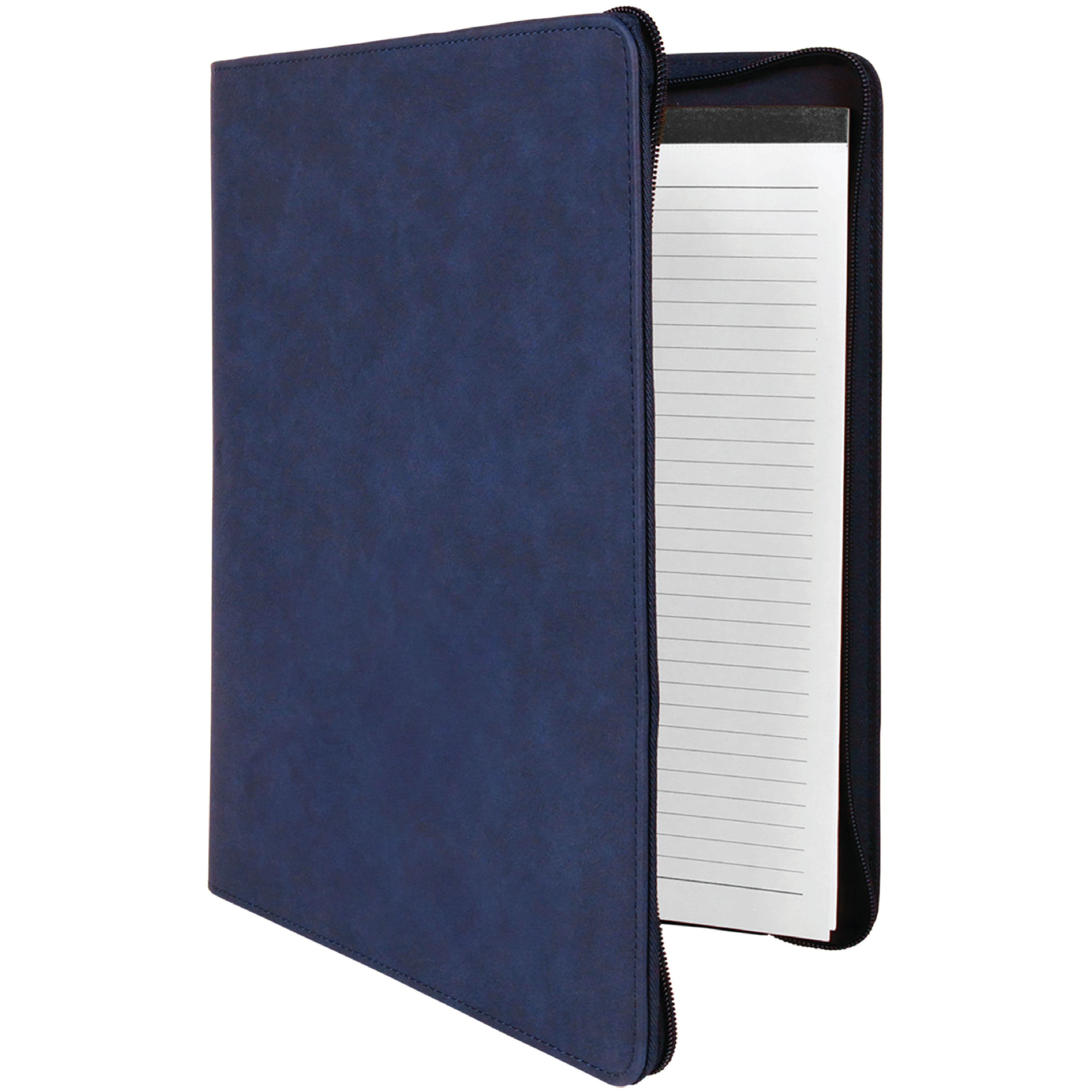 9" x 12" Leatherette Blue/Black Portfolio with Zipper 10