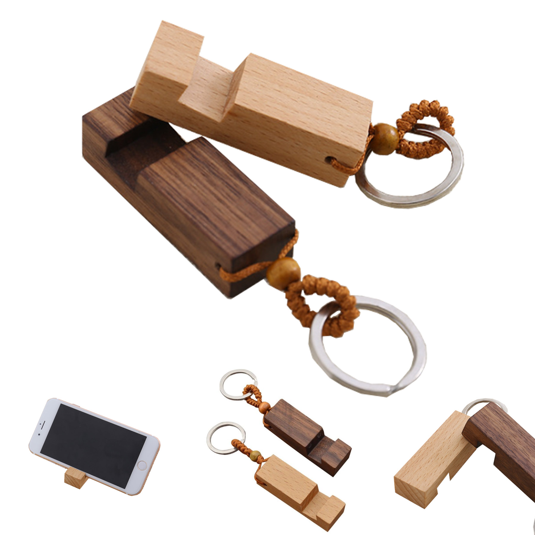 Wooden Key Chain & Phone Holder 2