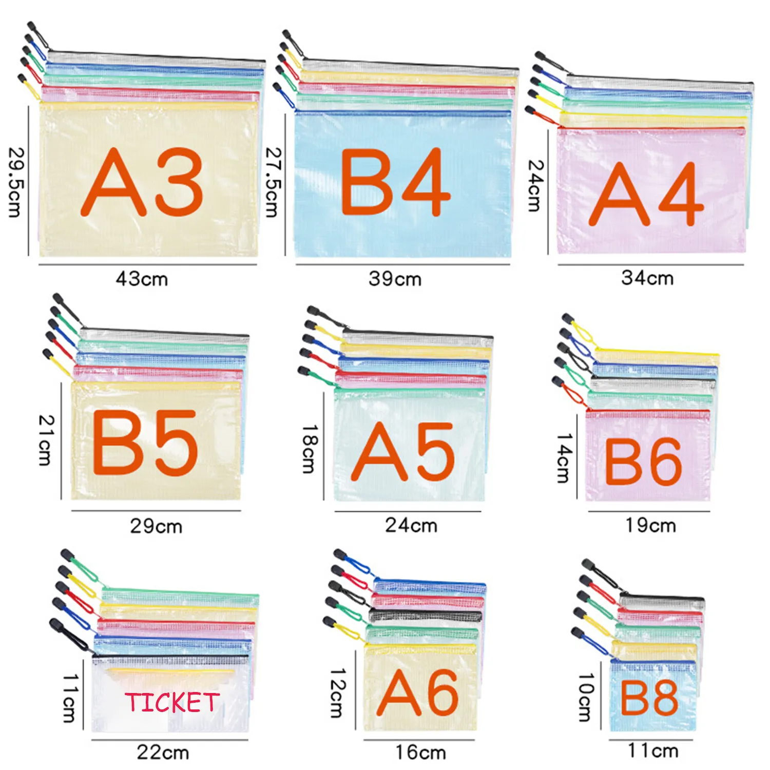 Zipper Mesh Document Pouch Bag 4