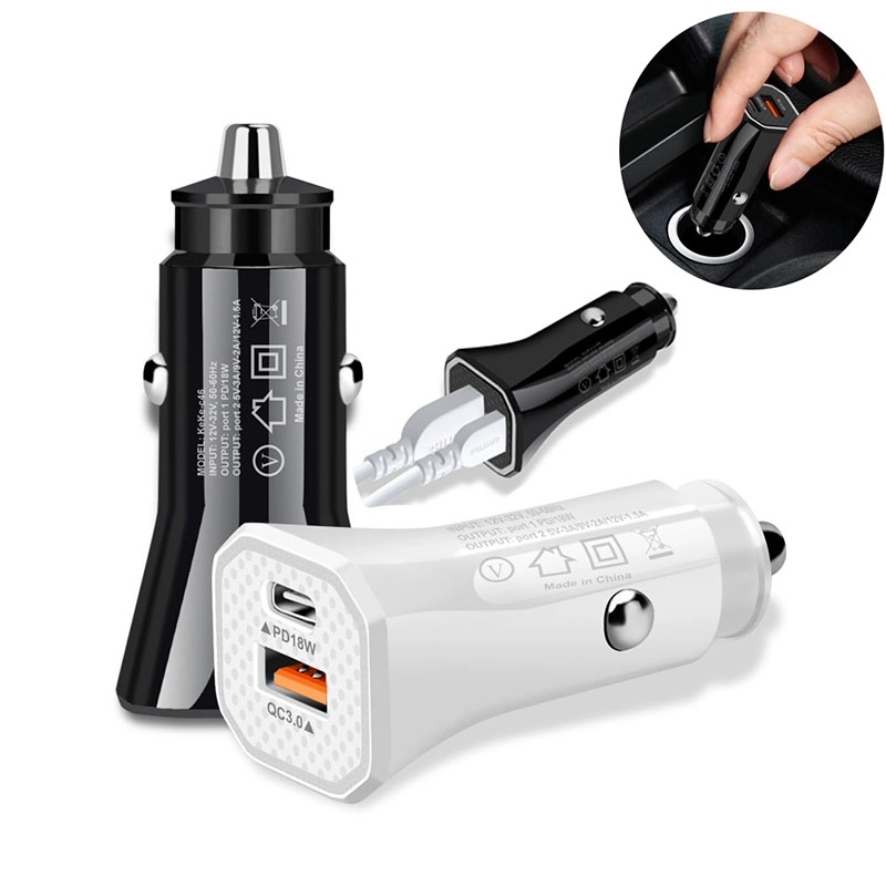Custom Compact USB PD Dual Car Port Chargers 7