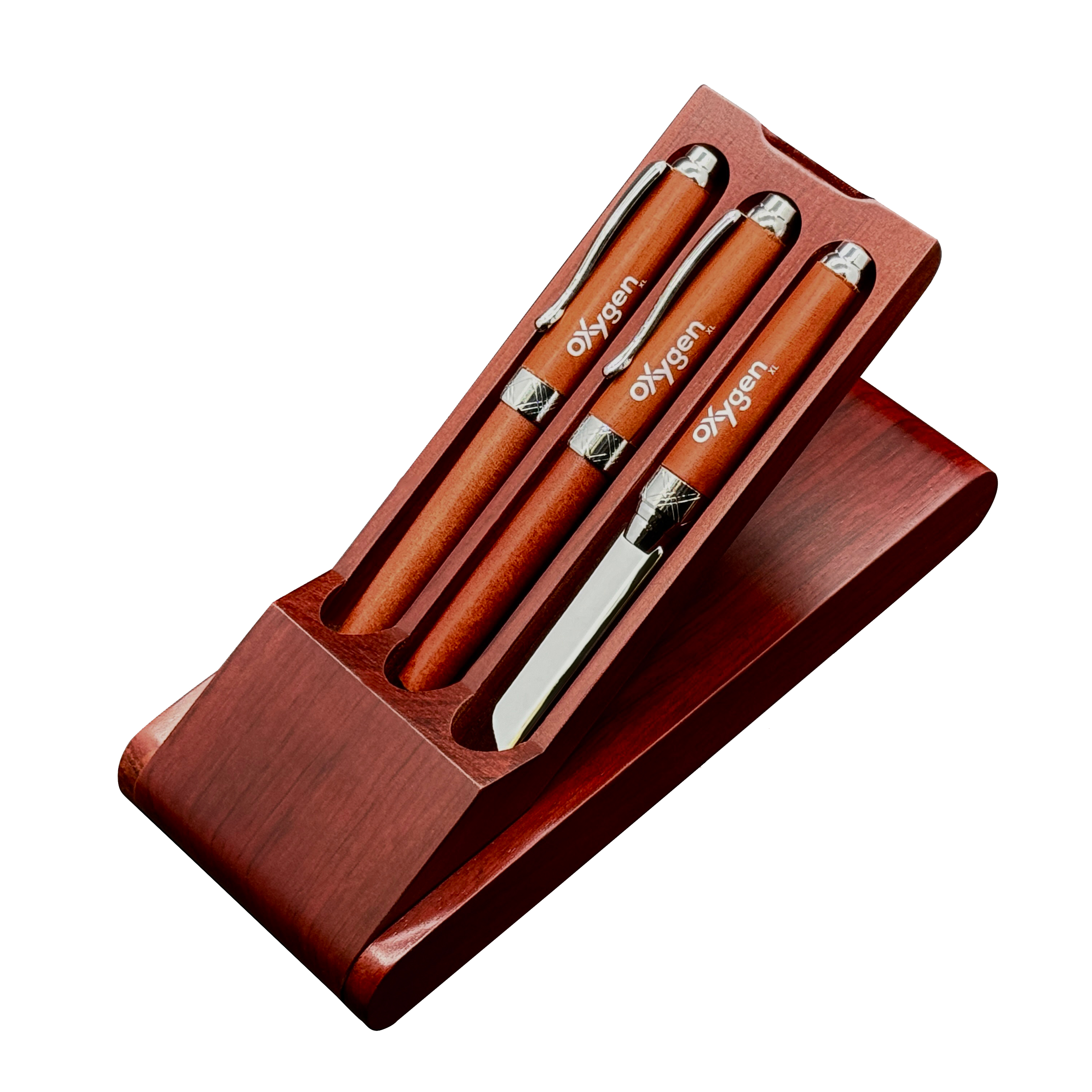 Premade Wooden Pen Set - Terrific Timber-3 Ballpoint Pen, Lead Pencil & Letter Opener 4