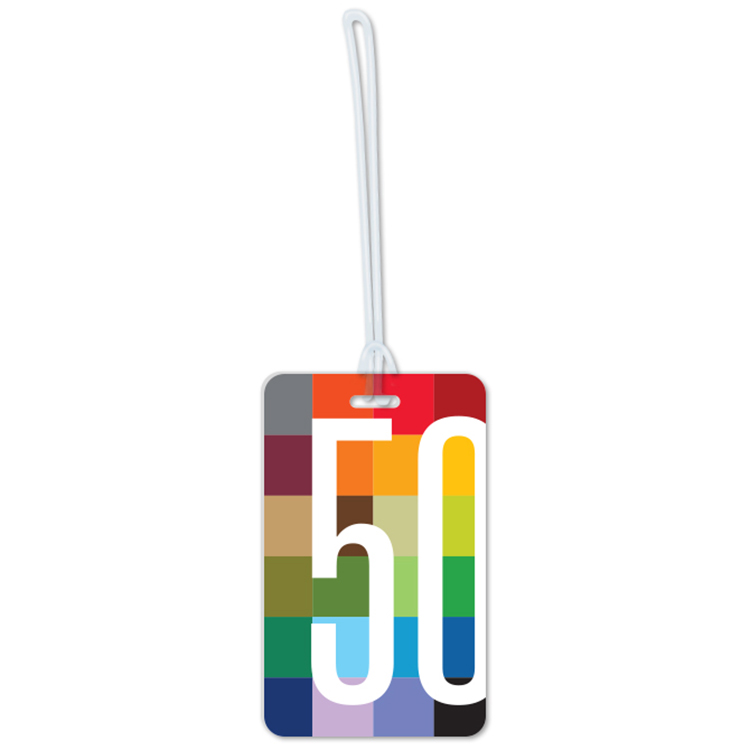 Extra Thick Plastic Stock Tag .060 white styrene 2.75" x 4.5" rectangle, Full Colour with 9" Loop