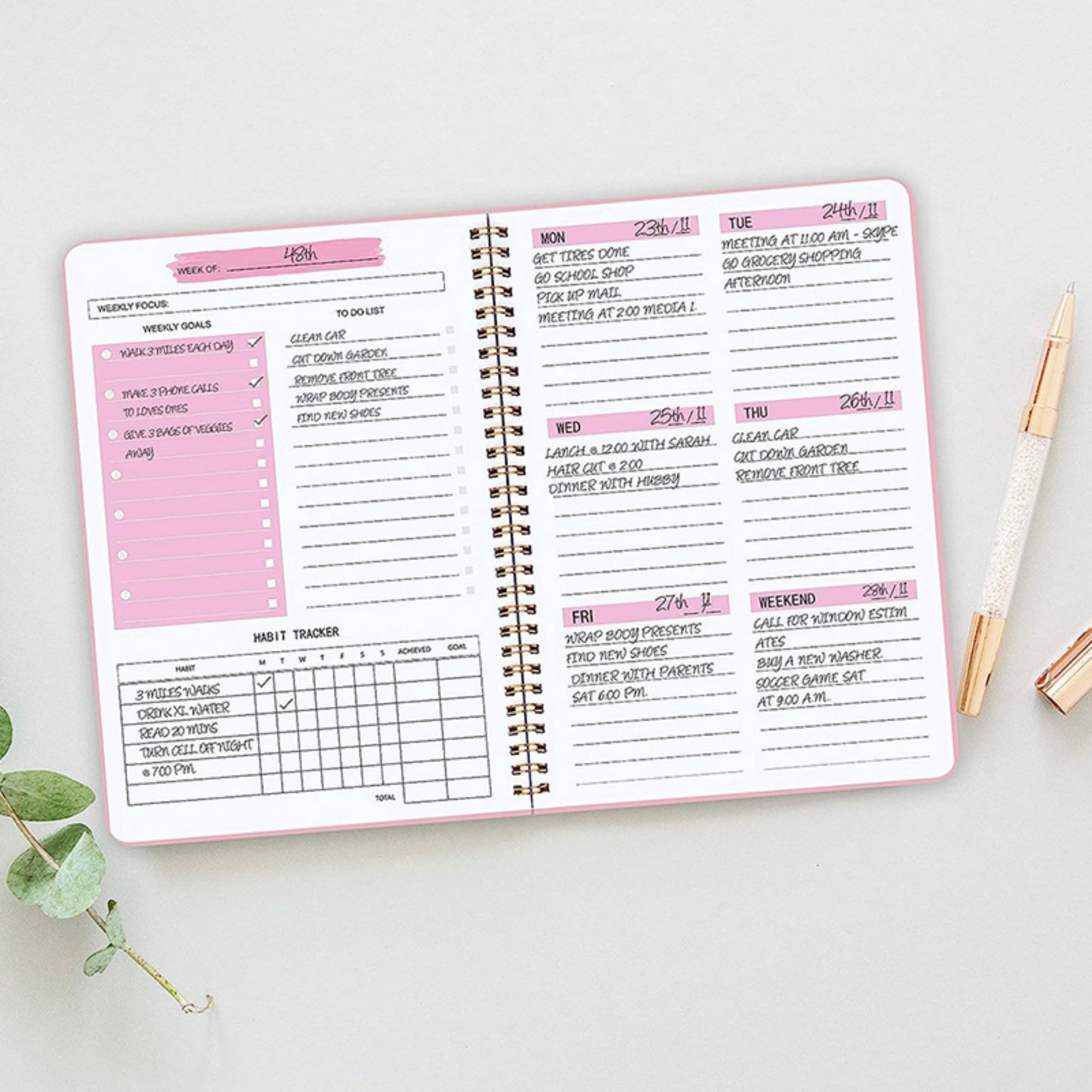 A5 52 Sheets Undated Weekly Planner 5
