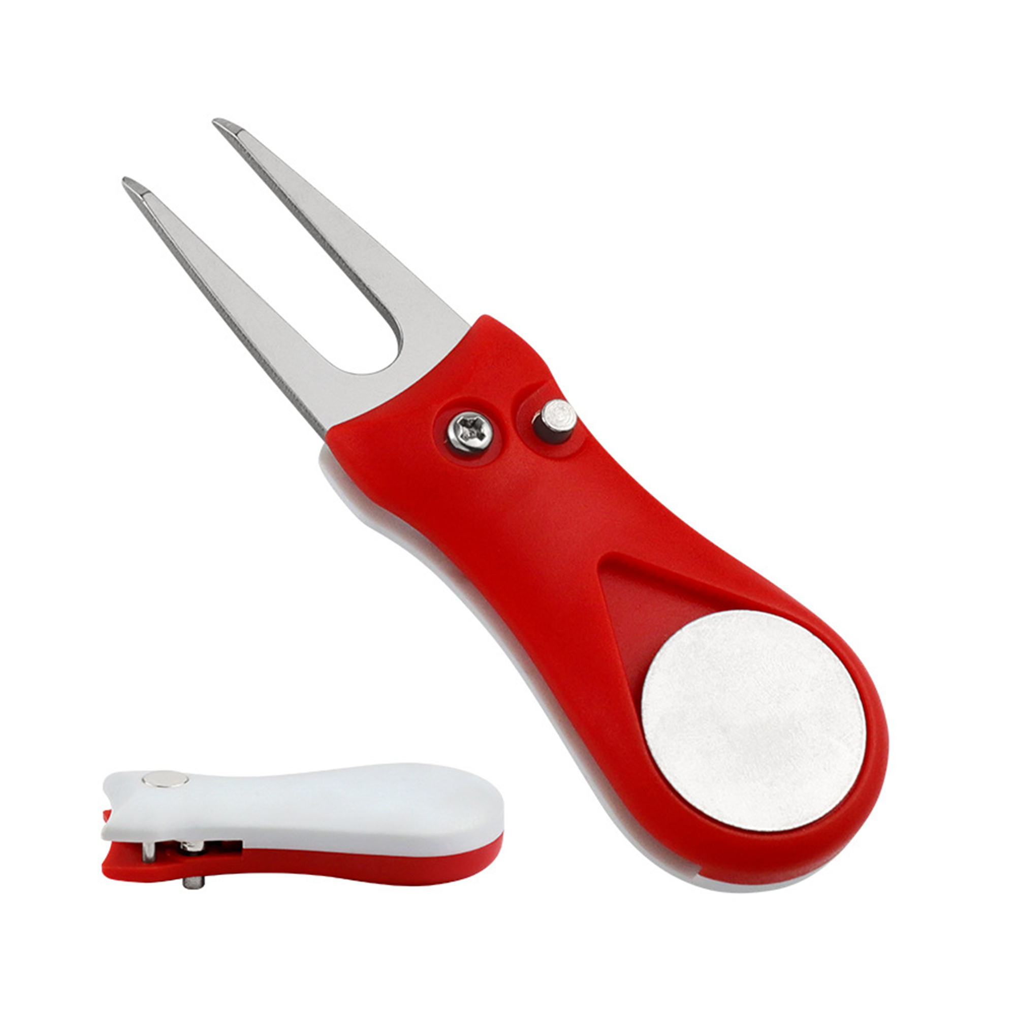 Foldable Golf Divot Repair Tool With Magnetic Marker 2.75" By 1.2" 1