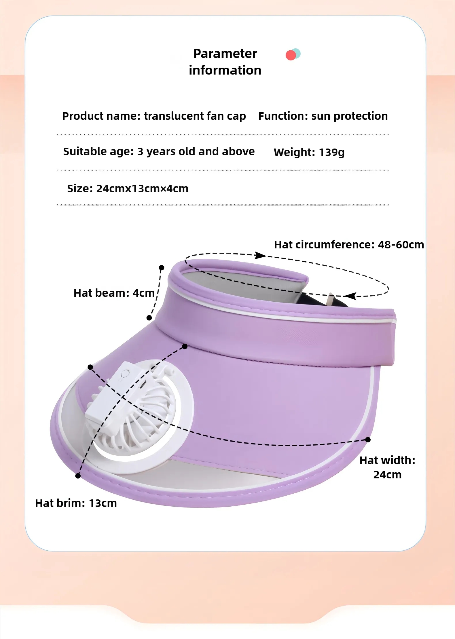 Rechargeable Sun Visor Hat with Cooling Fan 4