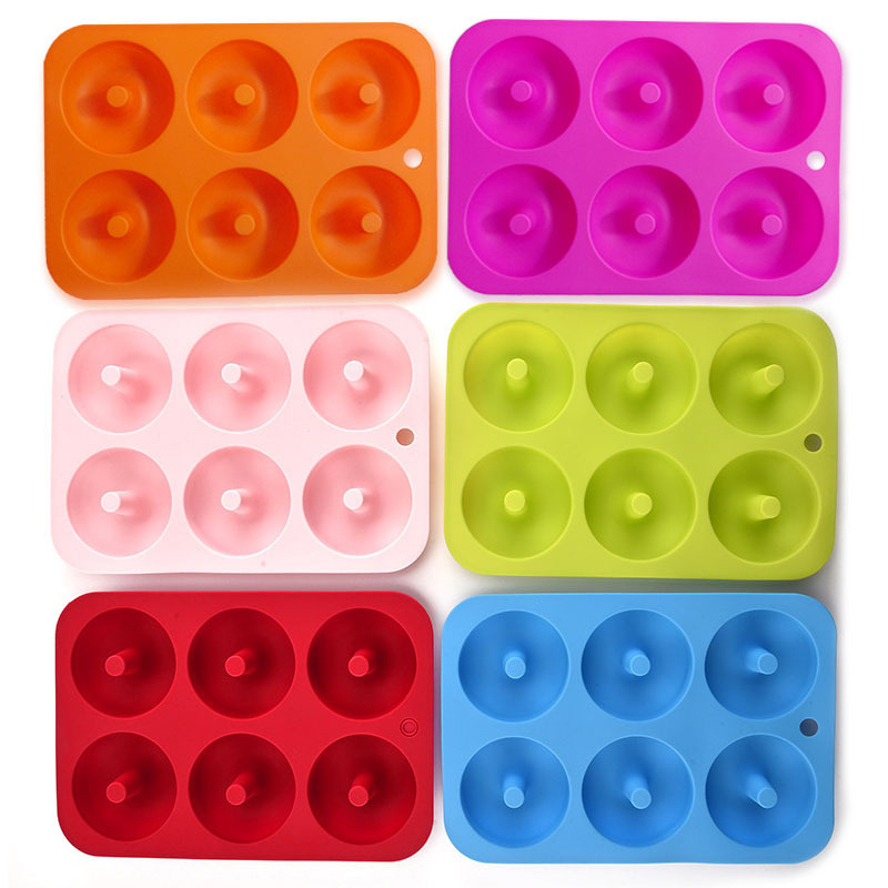 Non-Stick Silicone Donut Mold for 6 Donuts 2.95 Inch 16