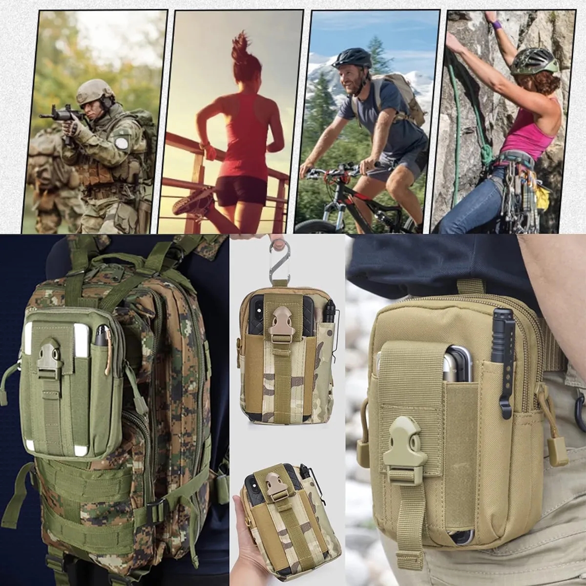 Tactical Molle Pouch with Phone Belt Clip Holder 4
