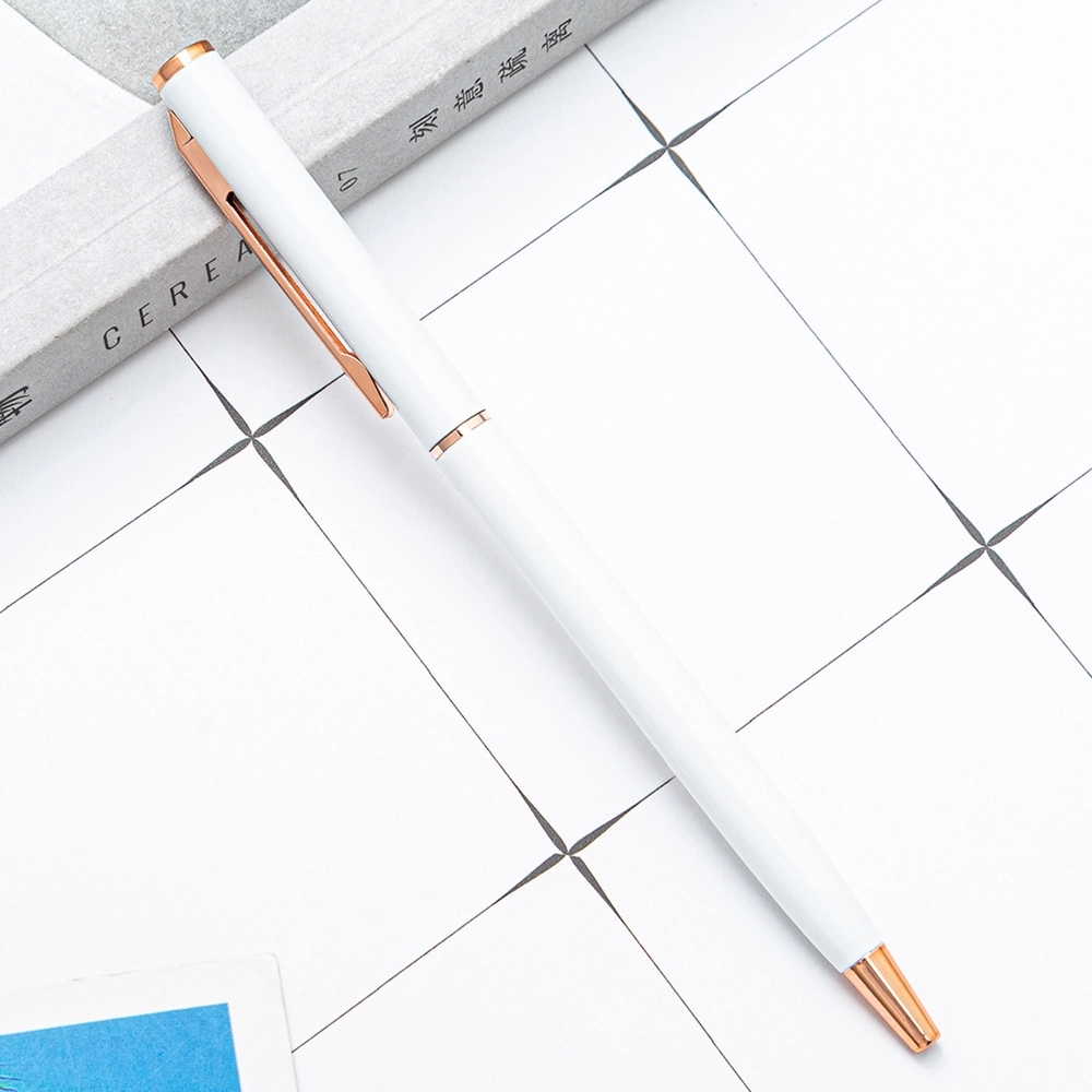 Rose Gold Trim Ballpoint Pens (Colorful) 8