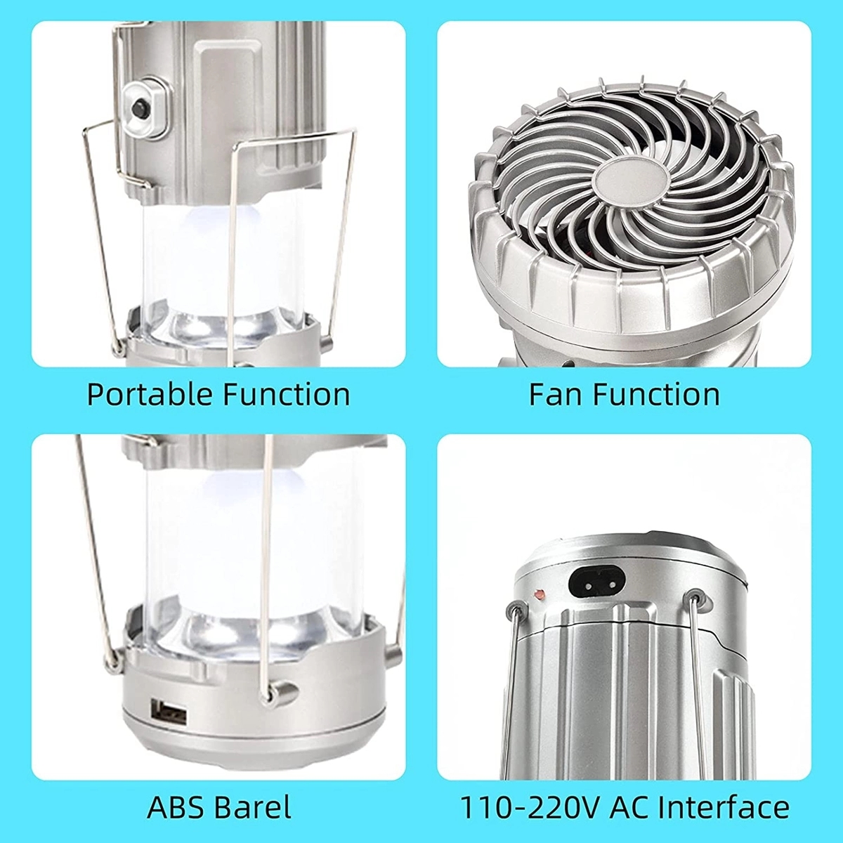 Multi-Function Solar Camping Lantern With Fan 5