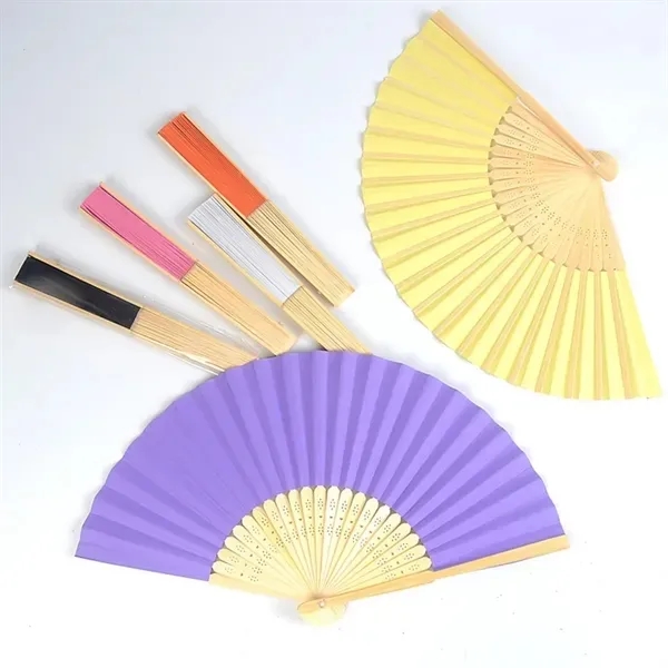 Colorful Bamboo Hand Fan - Foldable Eco-Friendly Design 1