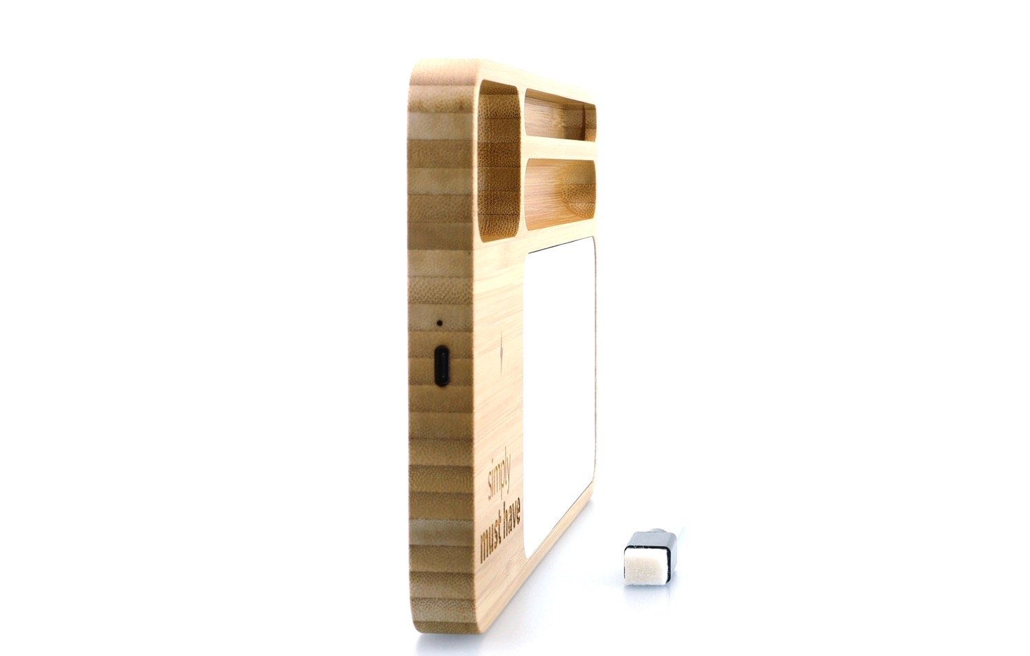 Bamboo 10W Wireless Charging Base with Dry Erase Board 34