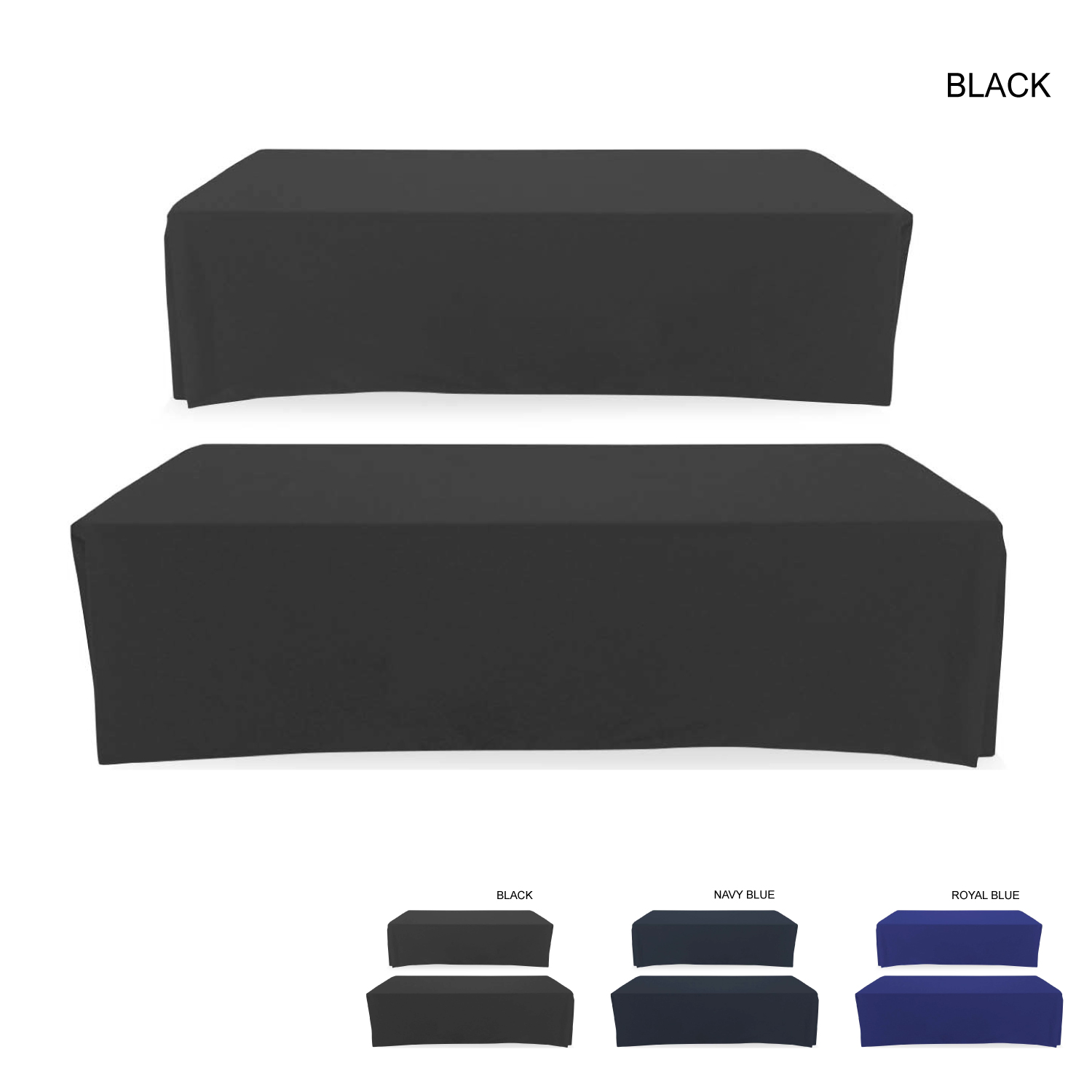 Polycotton Twill Table Throw for 8' Table, Drape style, 4 sided, Closed Back, Blank only 2