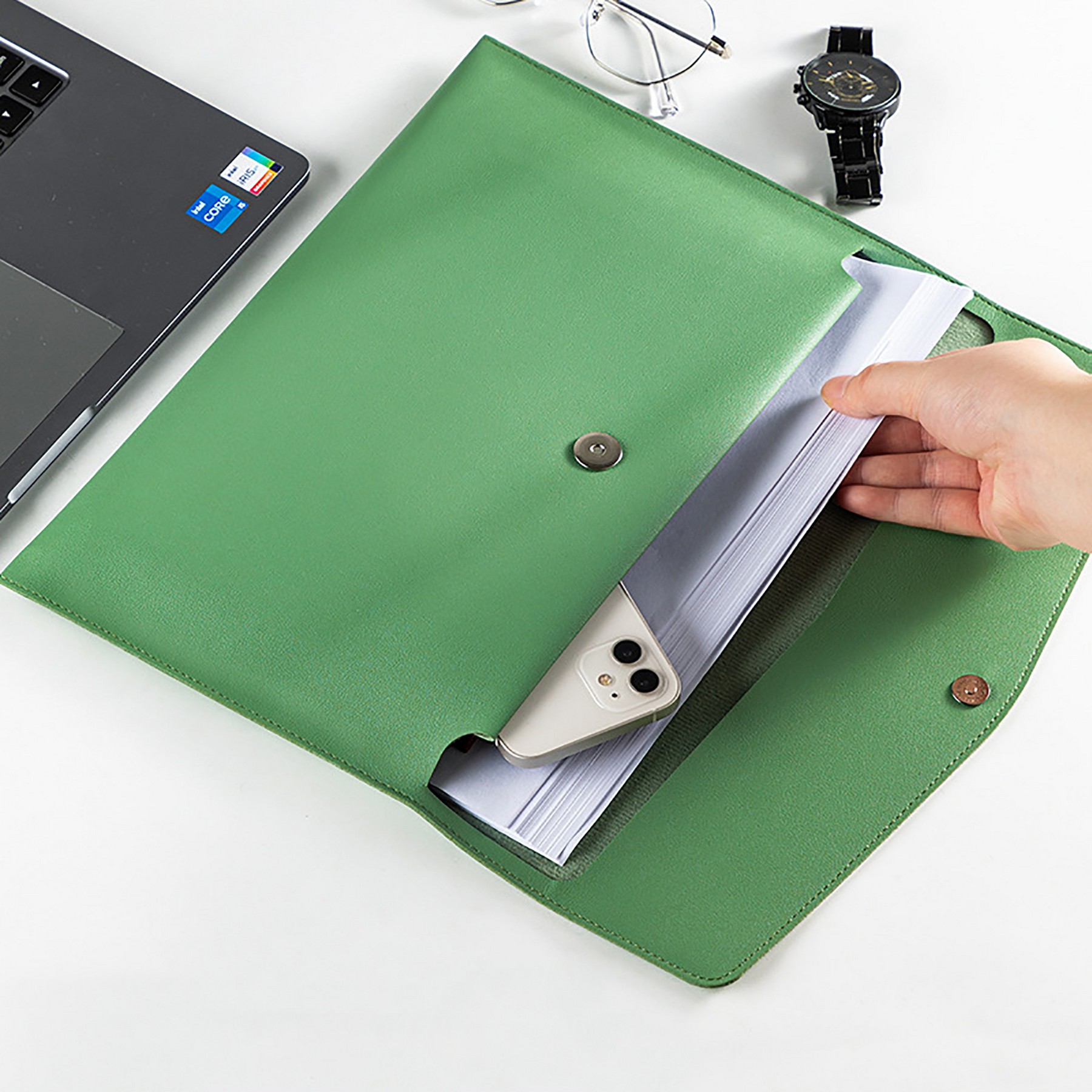 Pu Leather A4 File Folder Document Bag 4