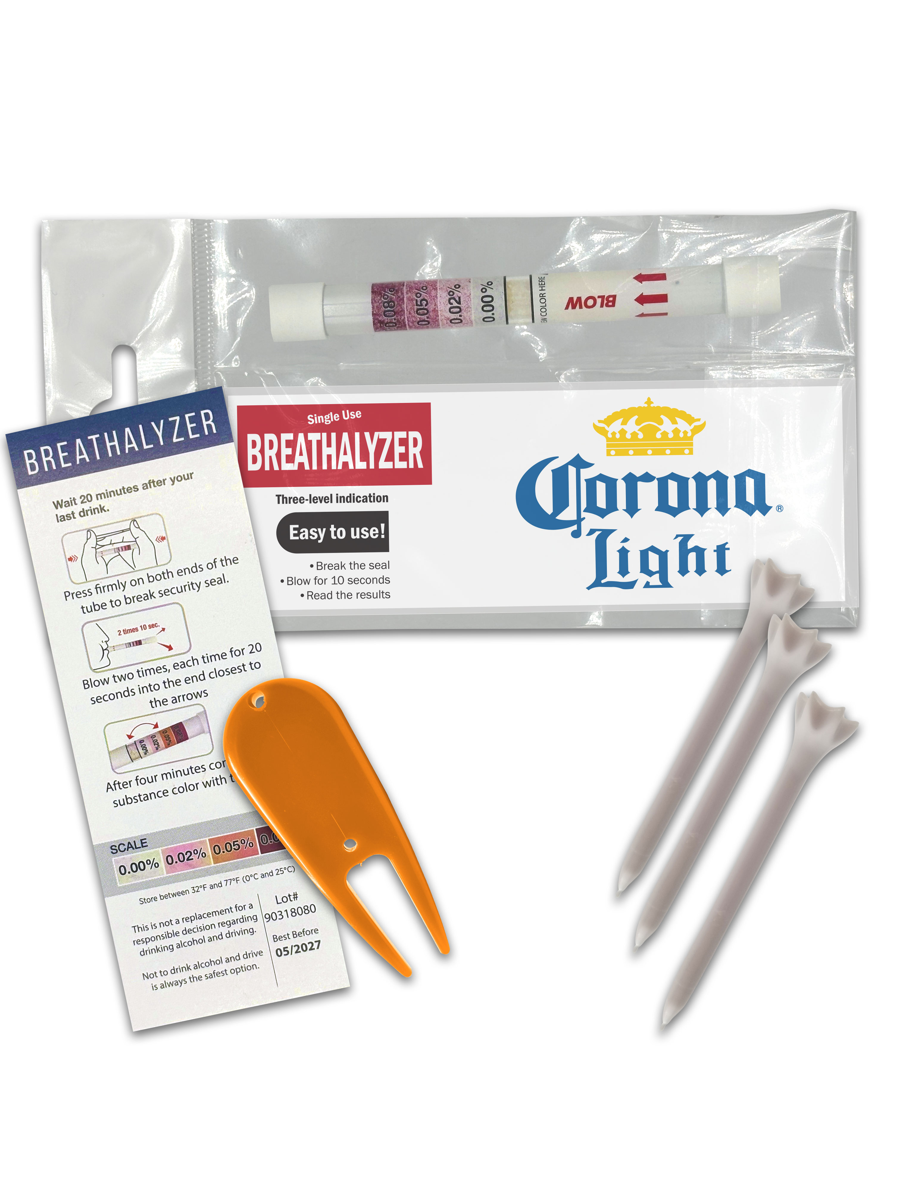 Golfers Single-Use Breathalyzer with Custom Printed Insert 2