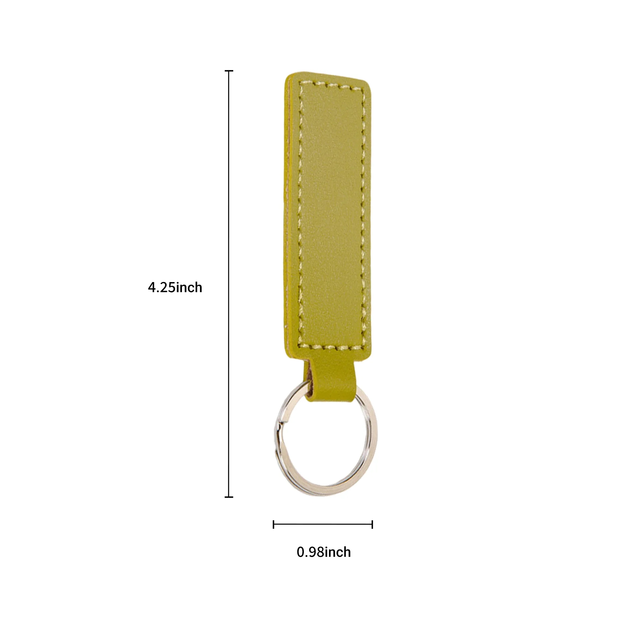PU Leather Double-Stitched Keychain with Flexible Snap 6