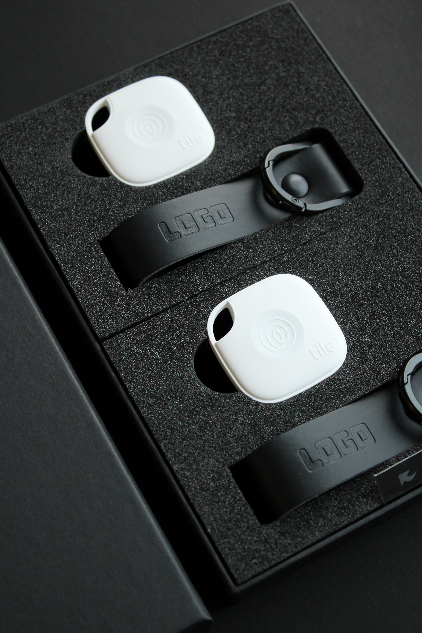 2 New Tile Mates with 2 Vegan Leather Key Fobs Set 35